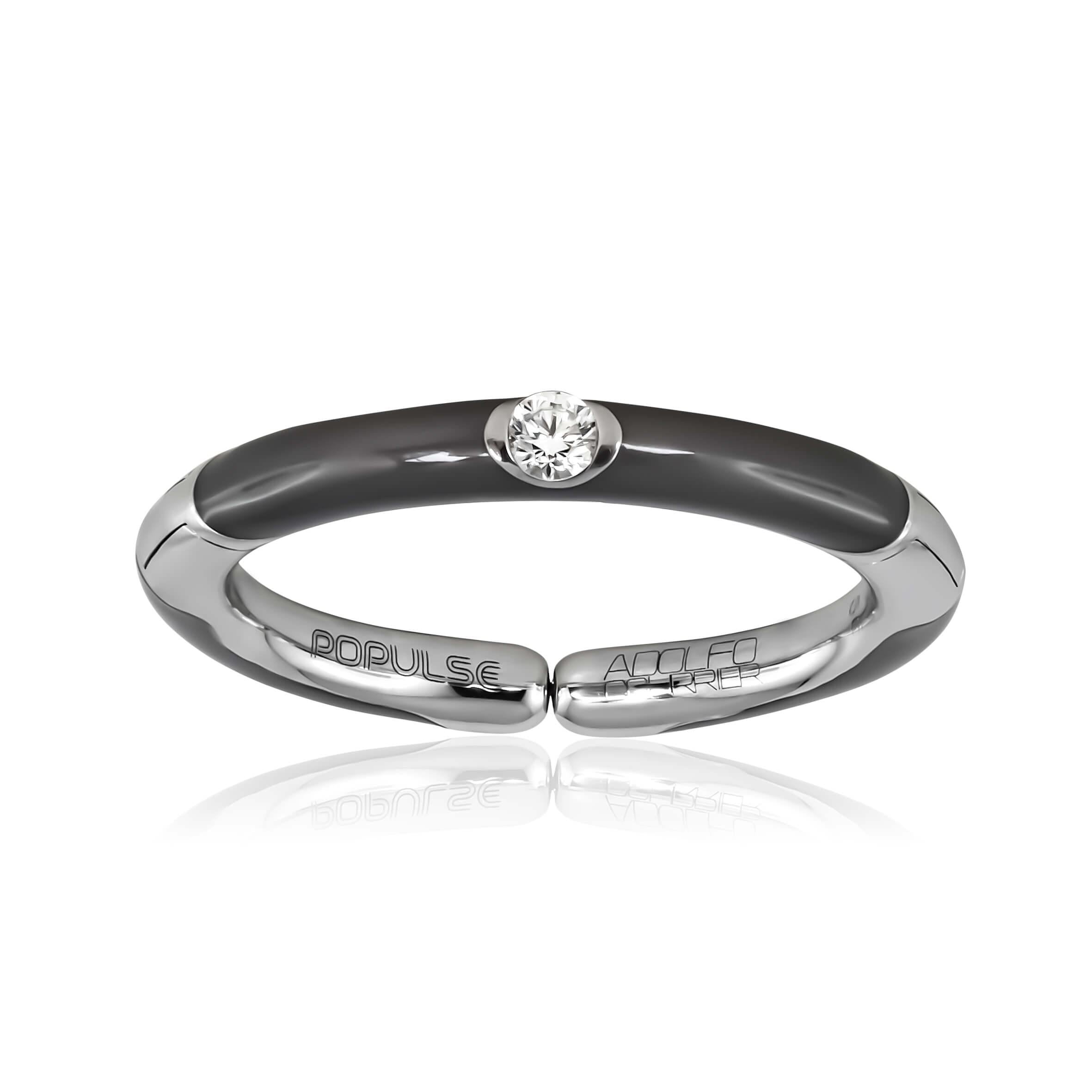 Adolfo Courrier POPULSE Ring STEEL Email & Diamant