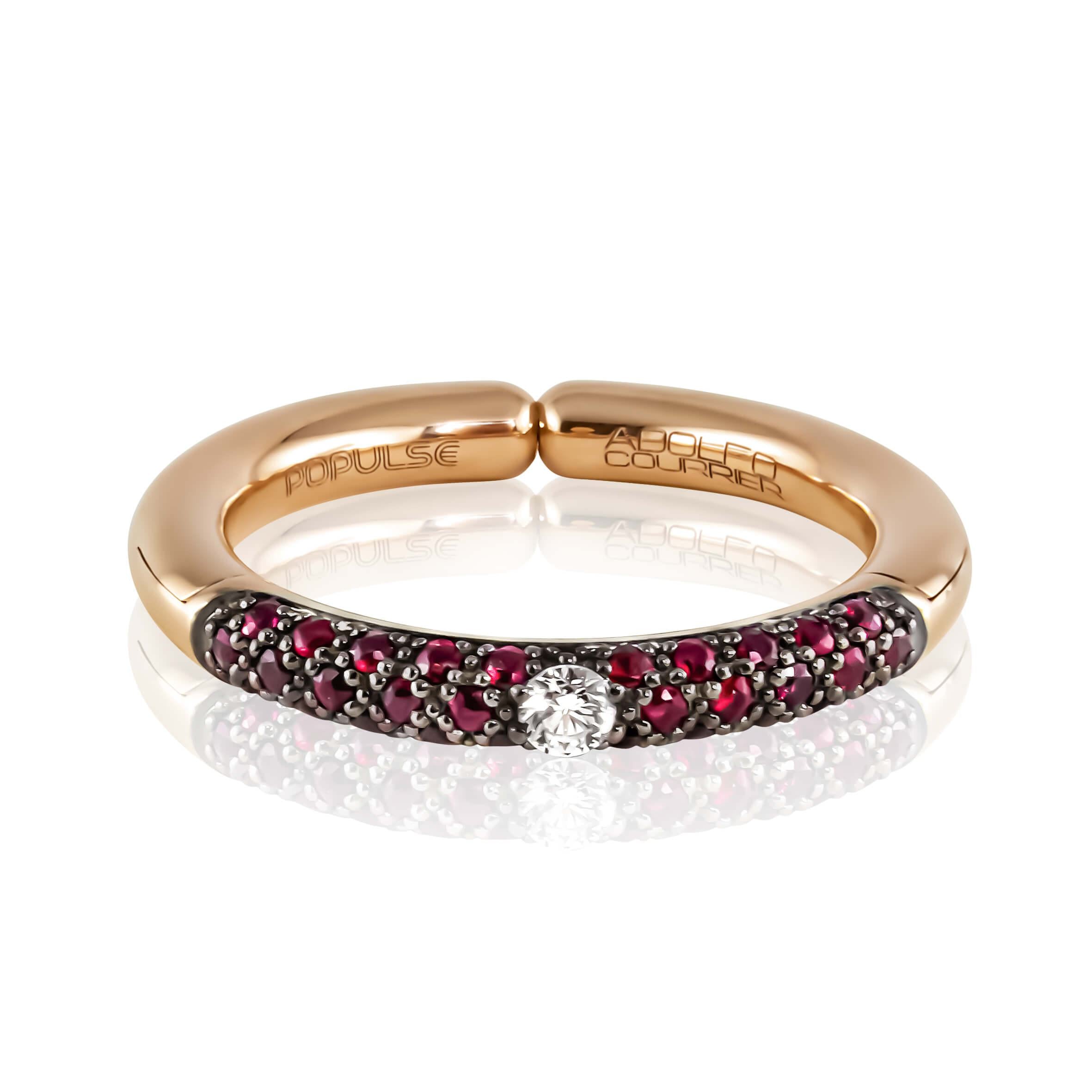 Adolfo Courrier POPULSE Ring BORDEAUX Rubine & Diamant