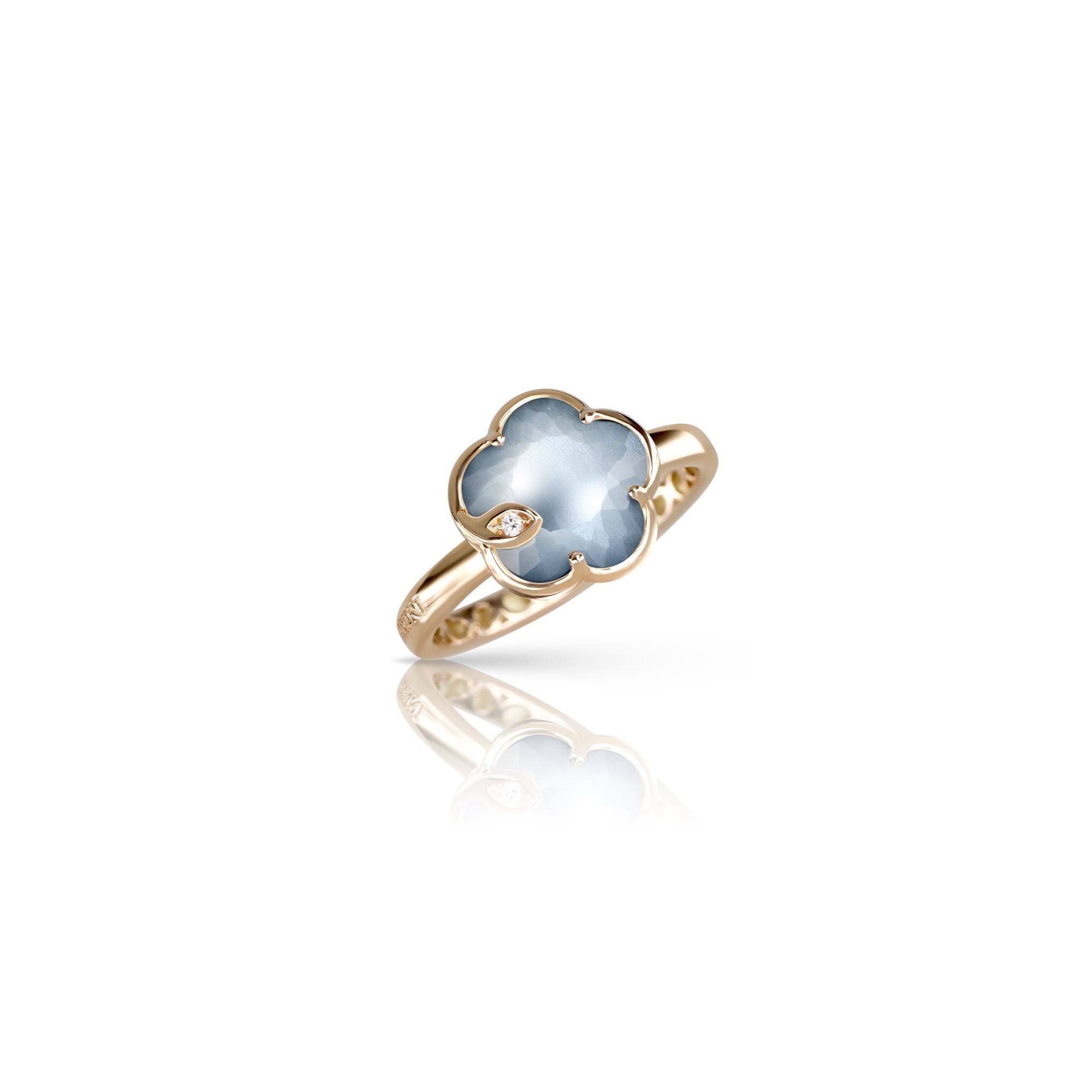 Pasquale Bruni Ton Joli Ring 16782R aus 750 Roségold mit Onyx, Mondstein und Diamant