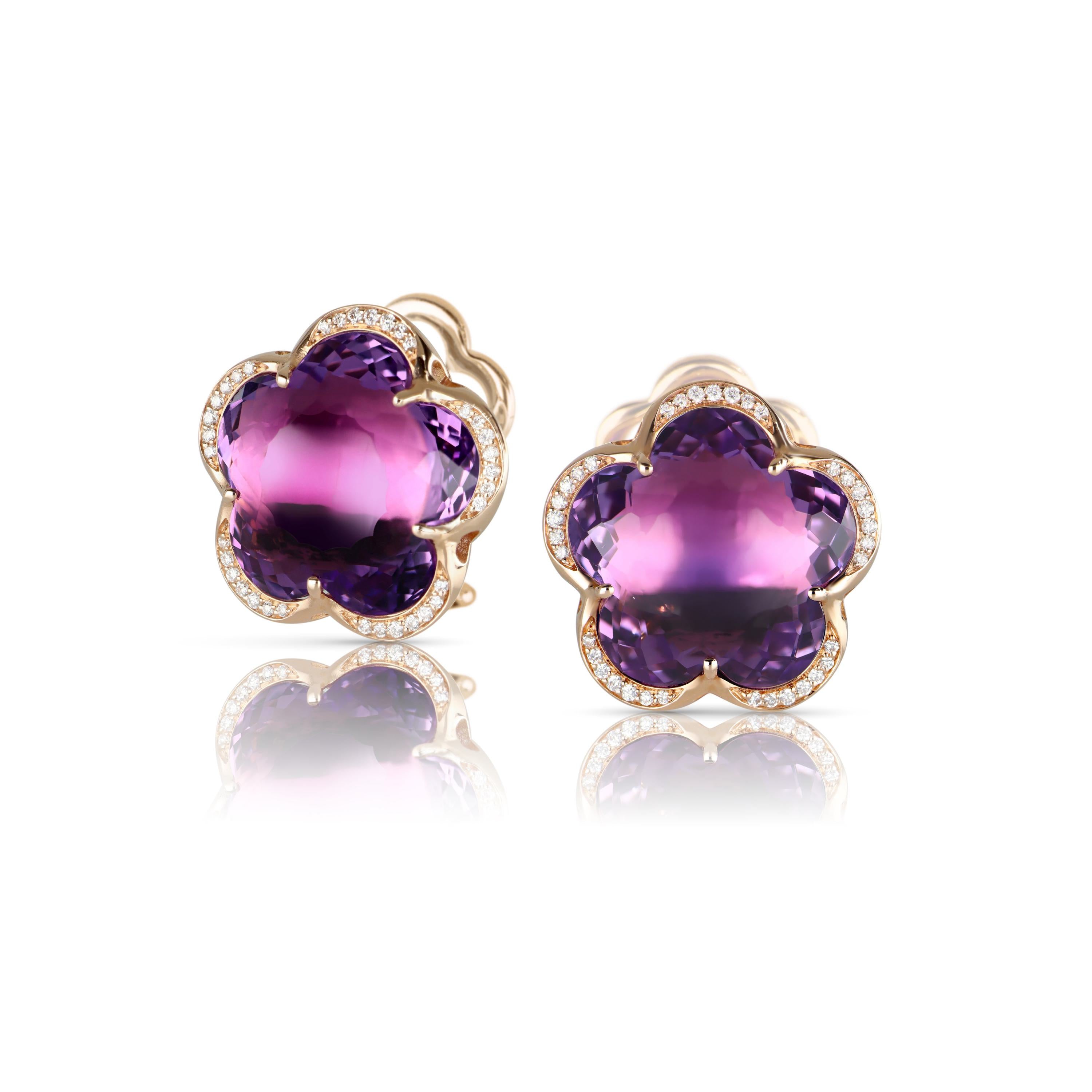 Pasquale Bruni Bon Ton Ohrschmuck 16814R aus 750 Roségold mit Amethyst und Diamanten