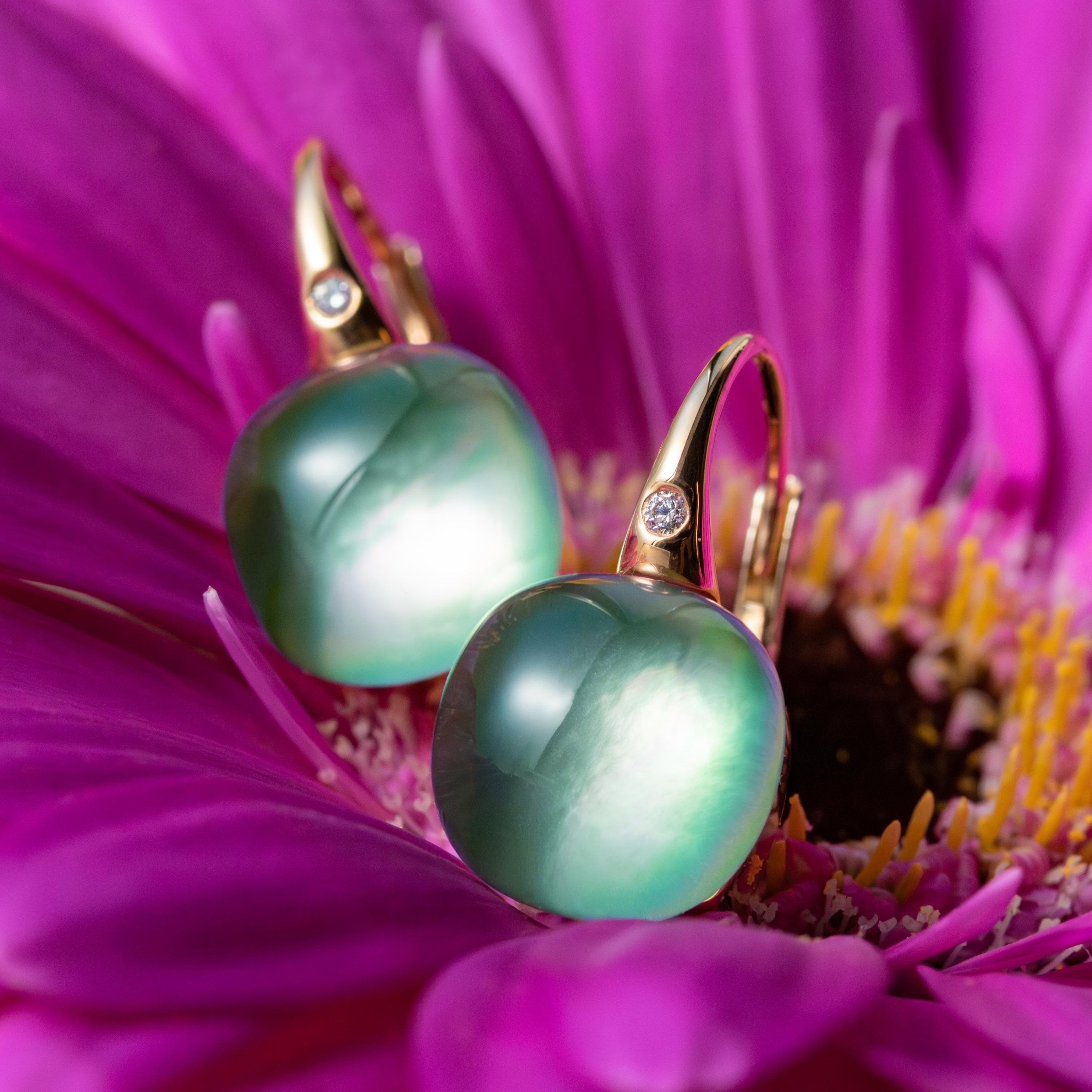 Bigli Earrings Mini Sweety, Green Aventurine For Ever, 20O42RLEAVVERMP