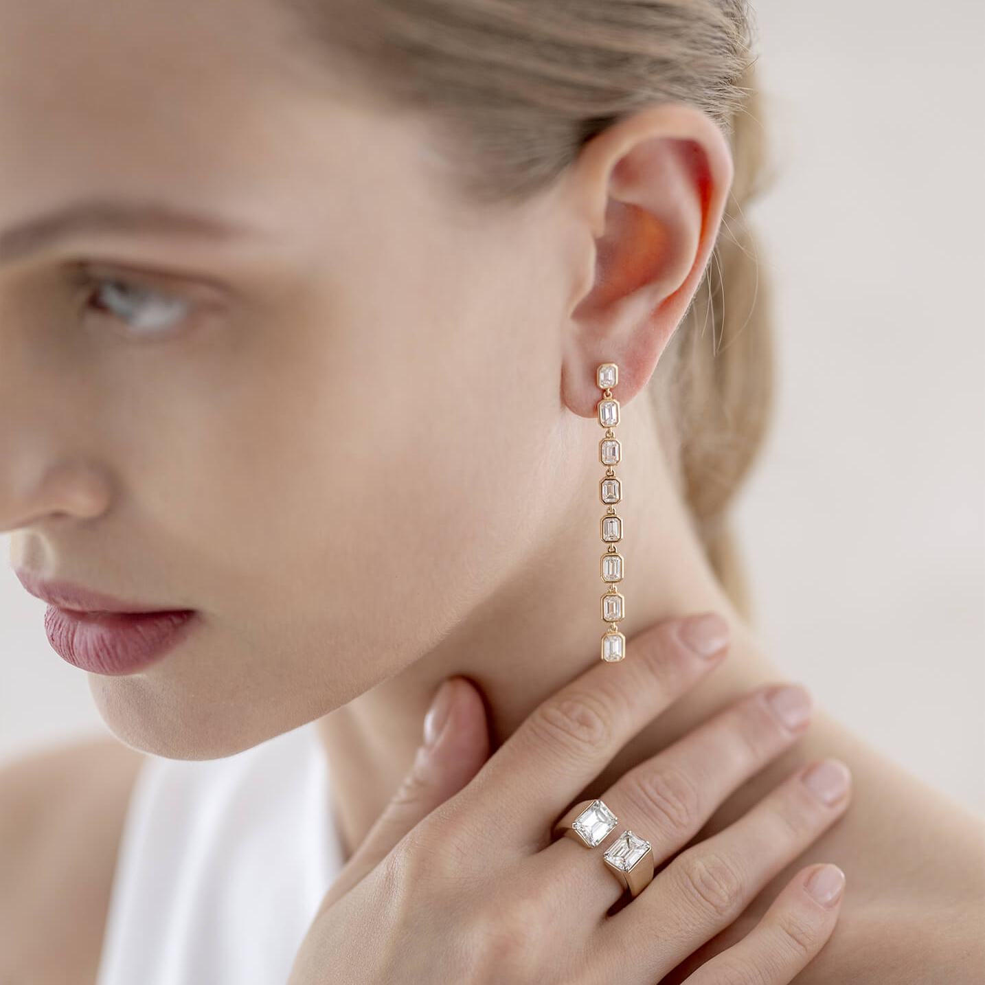 1909 Callegari Solid Ohrhänger mit Diamanten