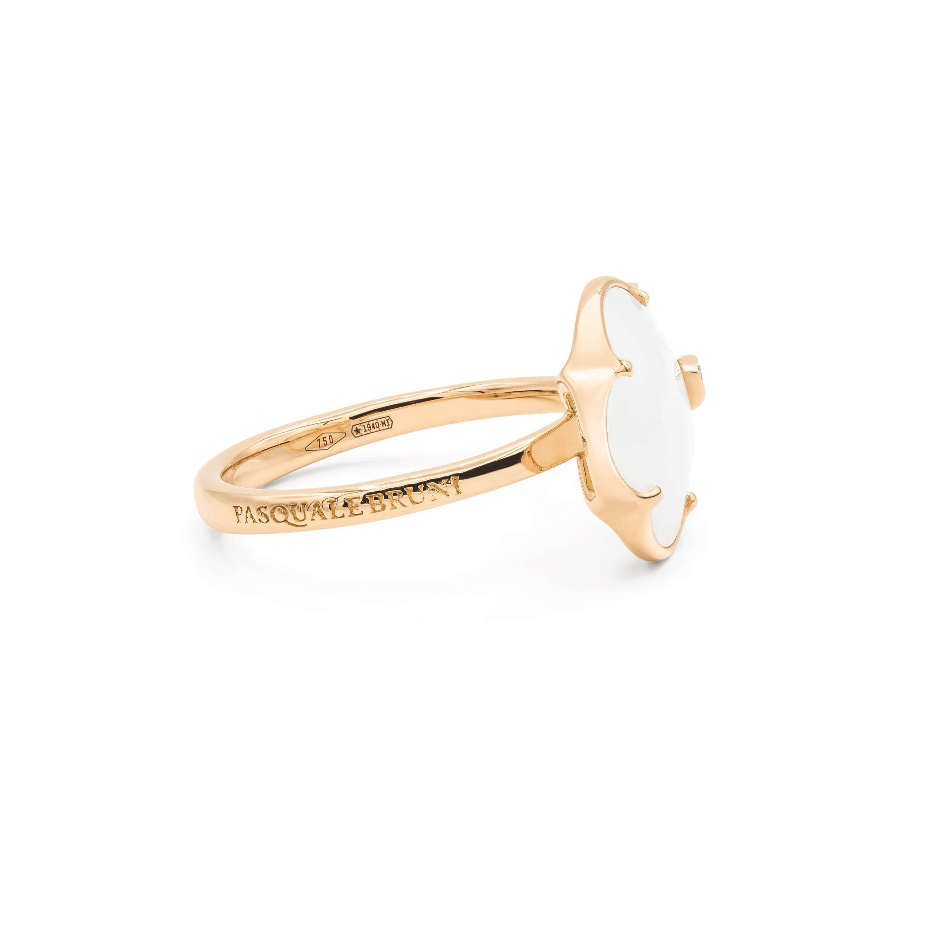 Pasquale Bruni Ring Petit Joli Rose Gold Diamonds Agate 16118R