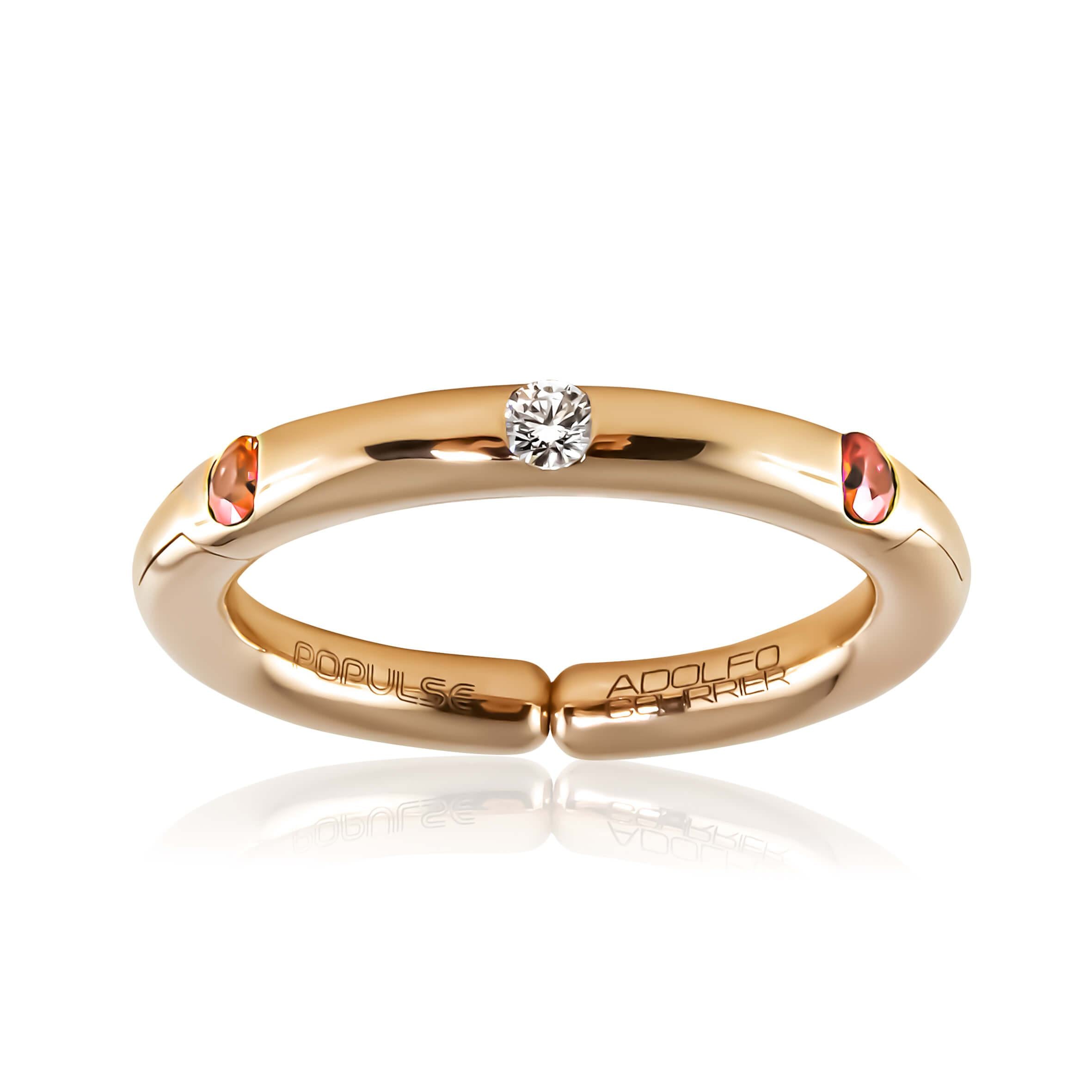 Adolfo Courrier POPULSE Ring HERME`S mit orange Saphiren & Diamanten