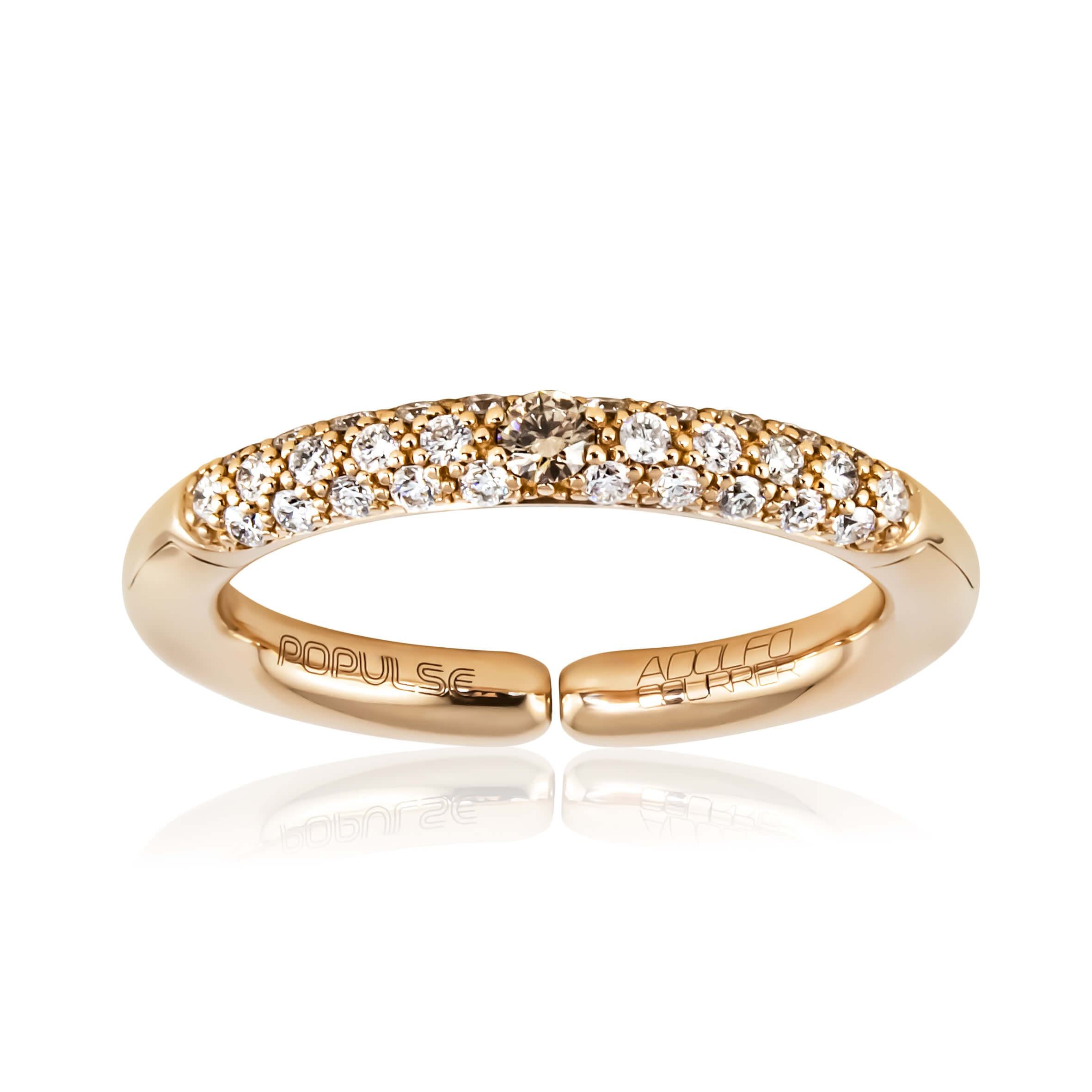 Adolfo Courrier POPULSE Ring CAPPUCCINO mit Diamanten in Weiß & Braun