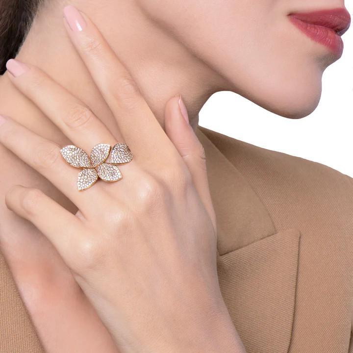 Pasquale Bruni ring Giardini Segreti rose gold diamonds 15115R