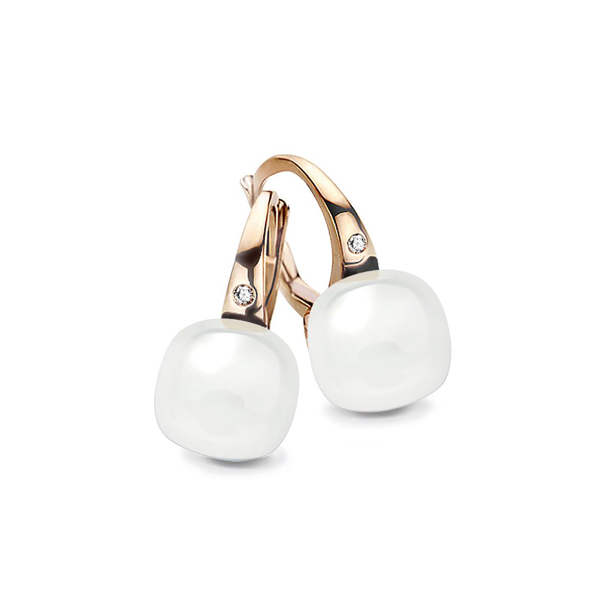 Bigli Earrings Mini Sweety, Milky Quartz Pure White, 20O42RQLAMP