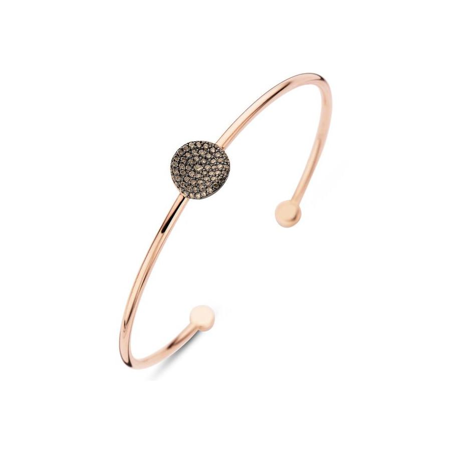 Bigli Bangle Mini Waves, brown diamonds, 23A32RBRDBR