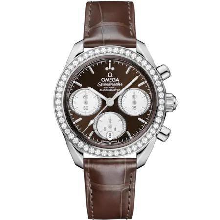 Omega Speedmaster 38 Chronograph – braunes Zifferblatt & Lederband | Ref. O324.18.38.50.63.001