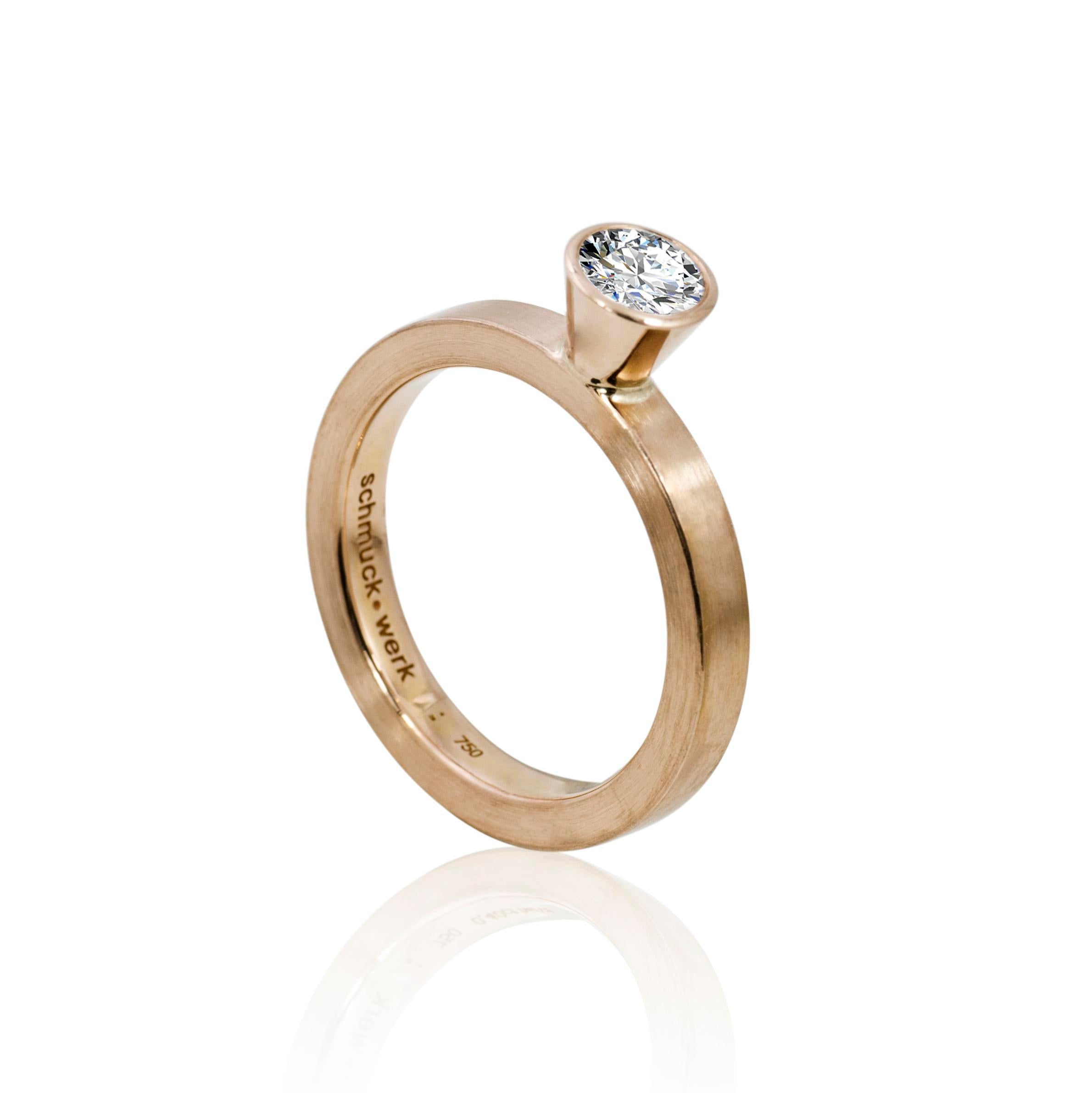 Solitärring Trauring Schmuckwerk Rotgold GT424/RG