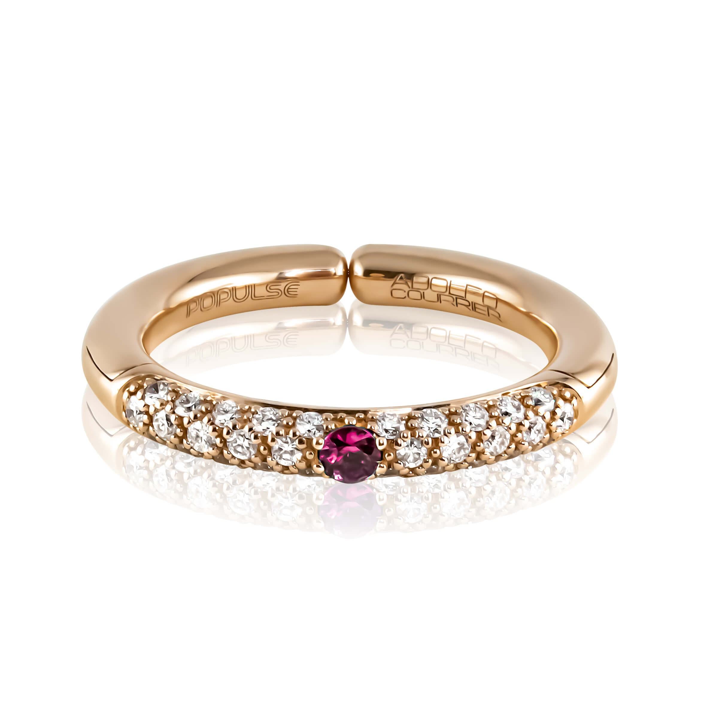 Adolfo Courrier POPULSE Ring BORDEAUX mit Diamant & Rubin