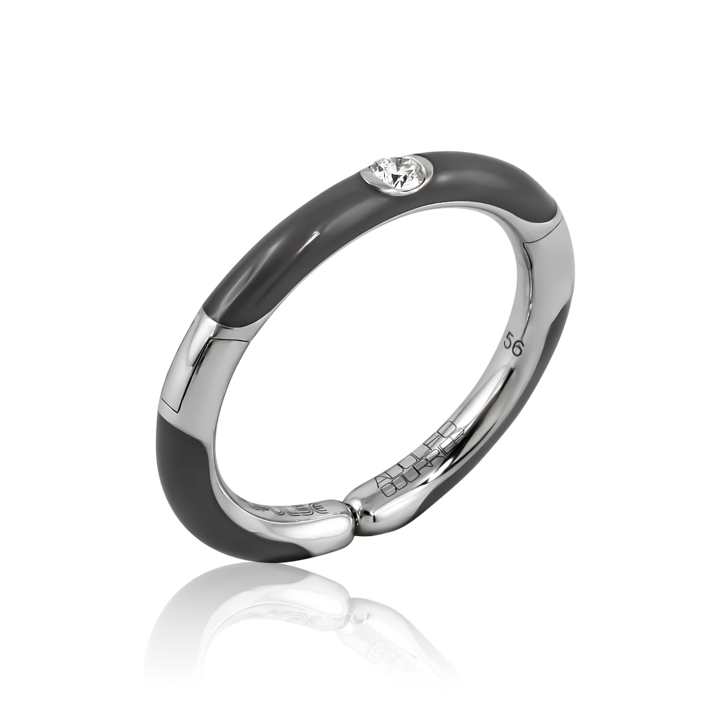 Adolfo Courrier POPULSE Ring STEEL Email & Diamant