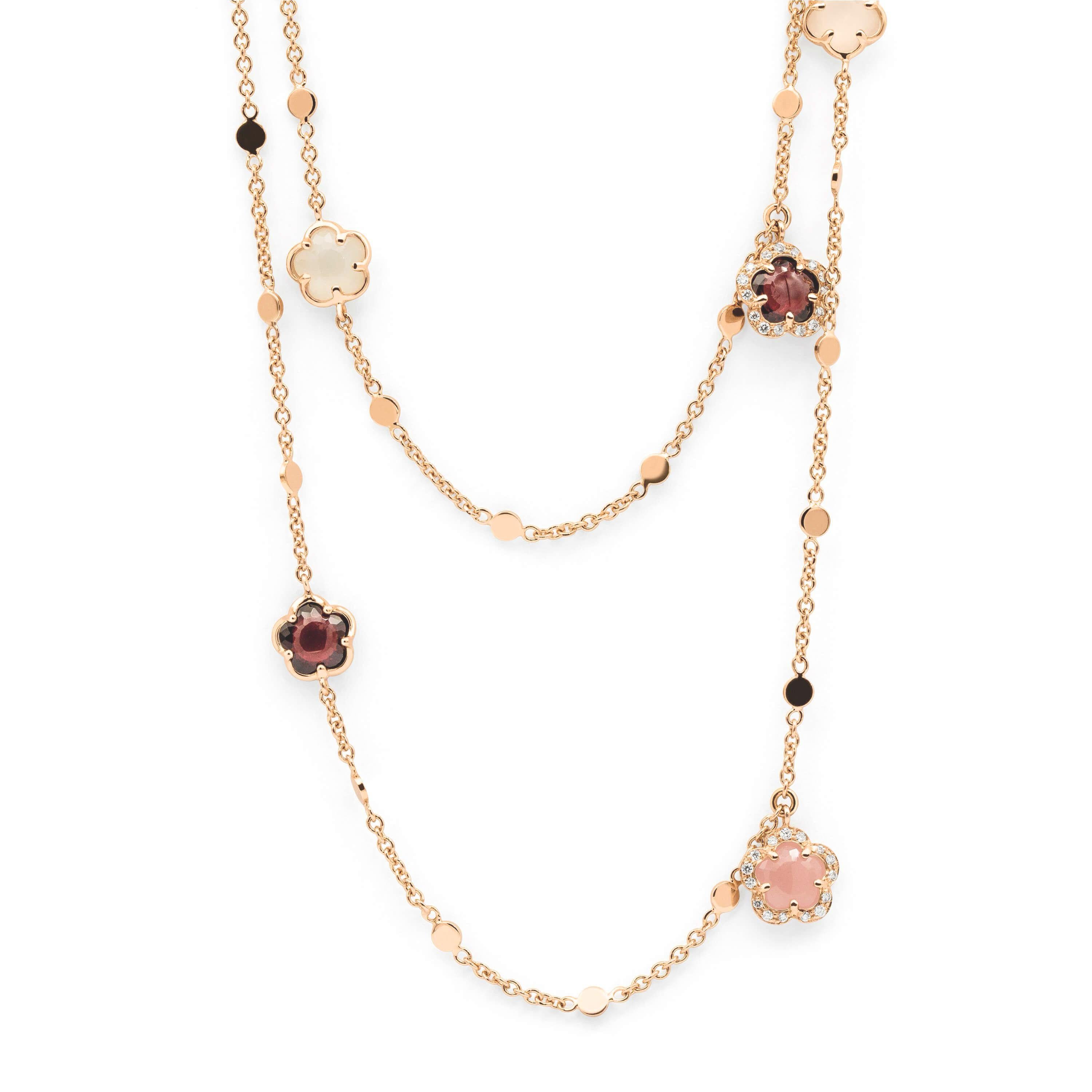Pasquale Bruni necklace Figlia dei Fiori rose gold diamonds 93cm 16042R