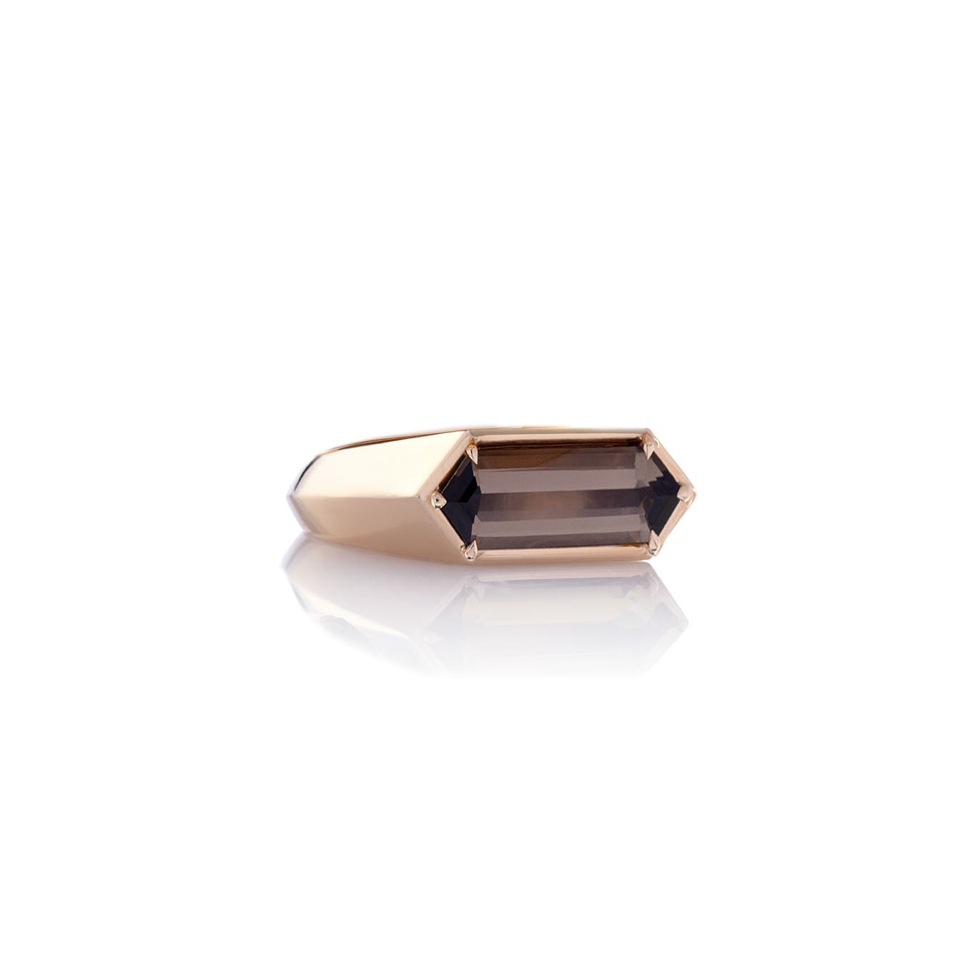 1909 Callegari „Solid“ Ring aus Roségold mit Rauchquarz – Ref. UJ629