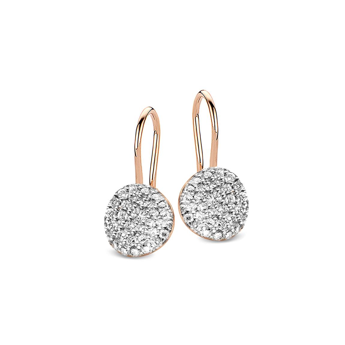 Bigli earrings Mini Waves, white diamonds 23O77RWDIA/CL