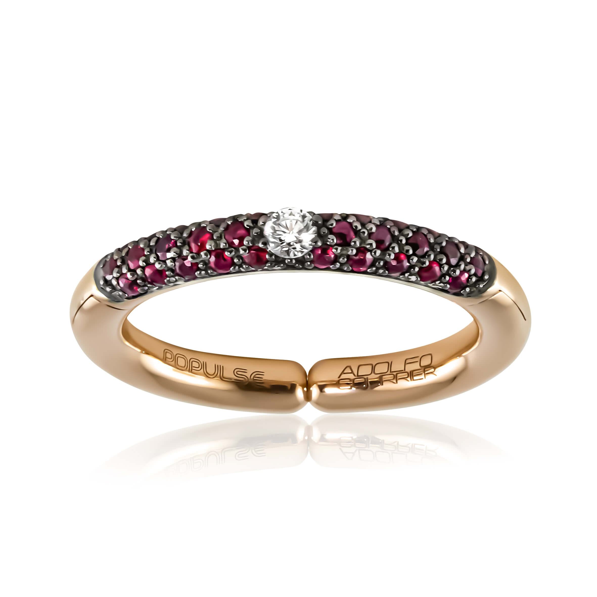 Adolfo Courrier POPULSE Ring BORDEAUX Rubine & Diamant