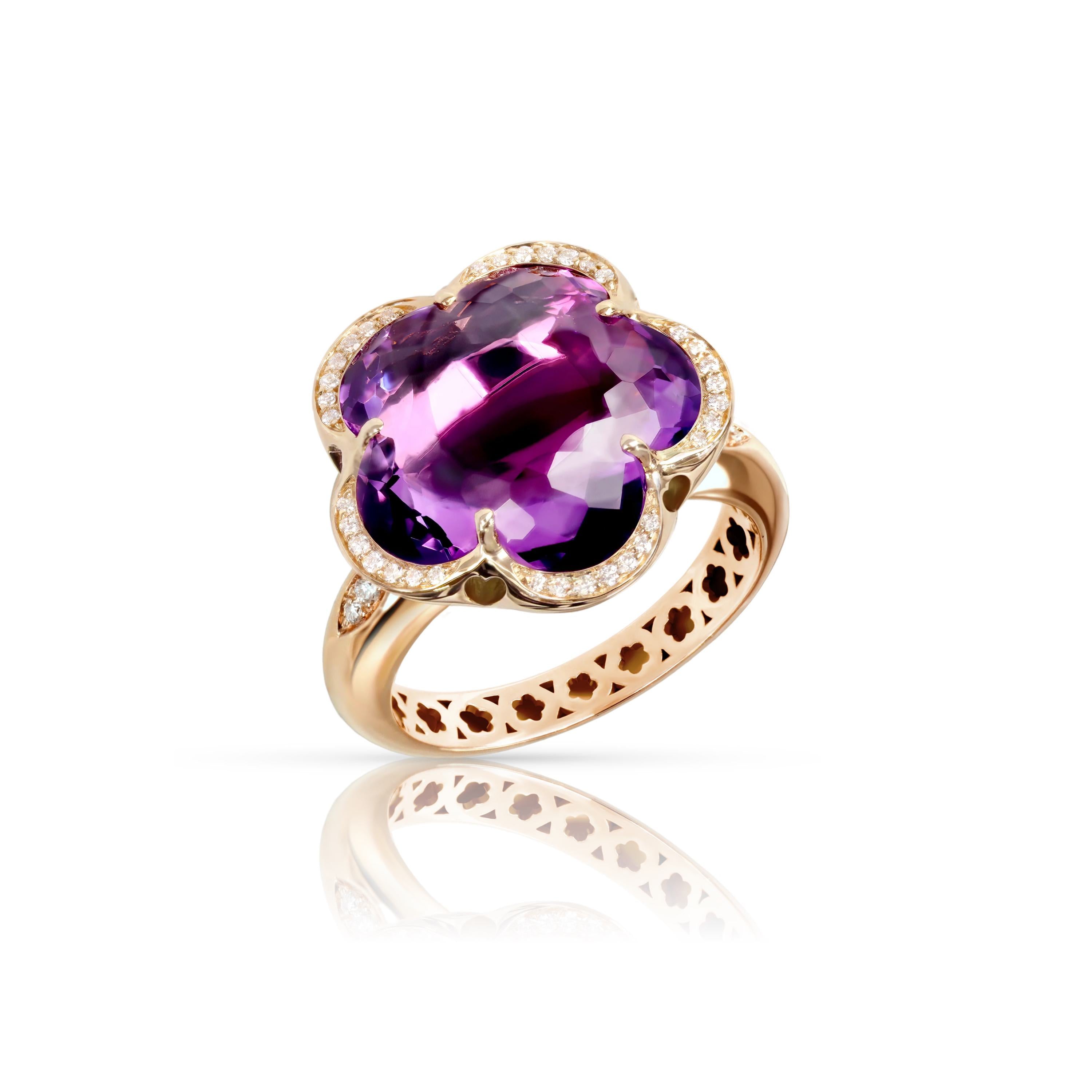 Pasquale Bruni Bon Ton Ring 16809R aus 750 Roségold mit Amethyst und Diamanten
