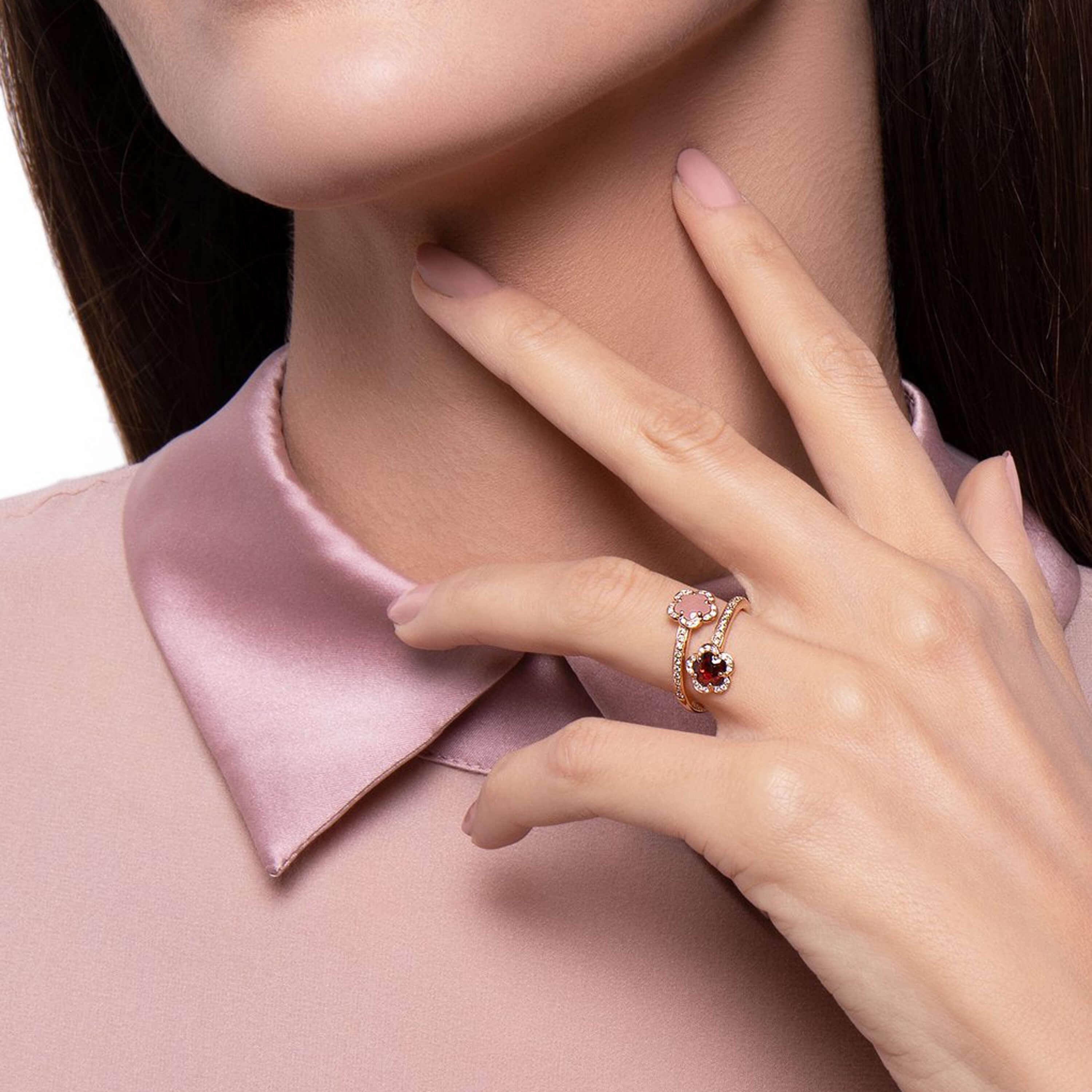 Pasquale Bruni ring Figlia dei Fiori rose gold diamonds 15958R