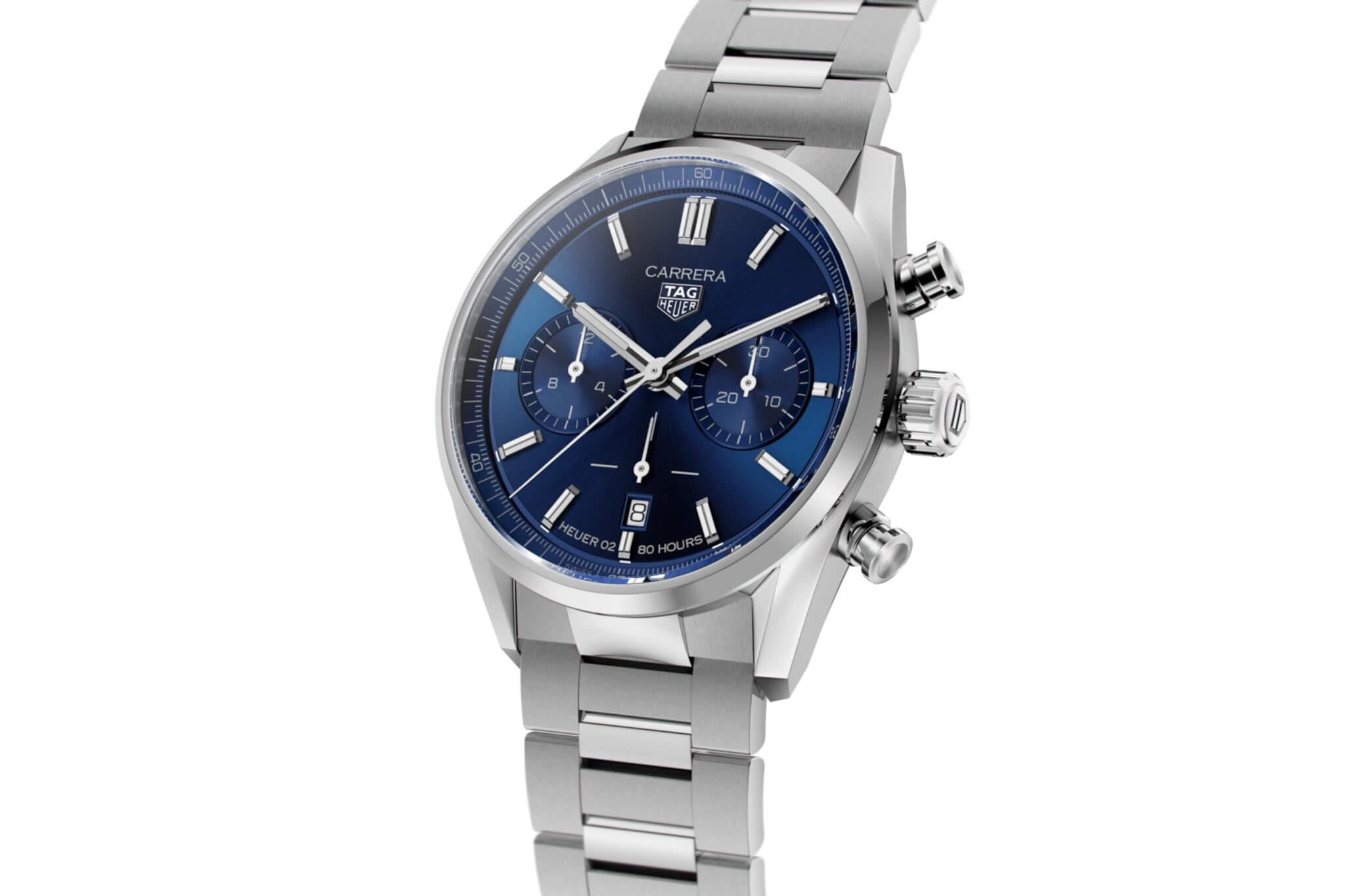 TAG Heuer Carrera Chronograph Stahl mit blauem Zifferblatt