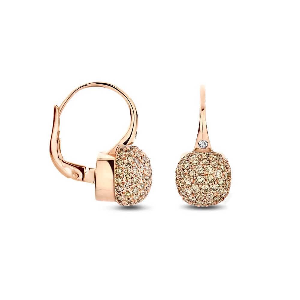 Bigli Earrings Mini Sweety, brown diamonds, 23O54RBRDIA