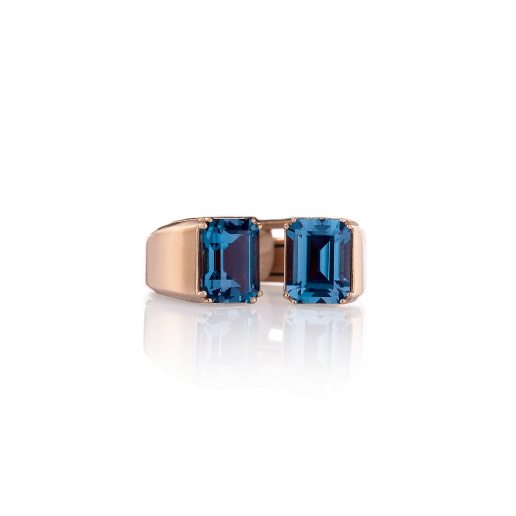 1909 Callegari Solid Ring London Blue Topas