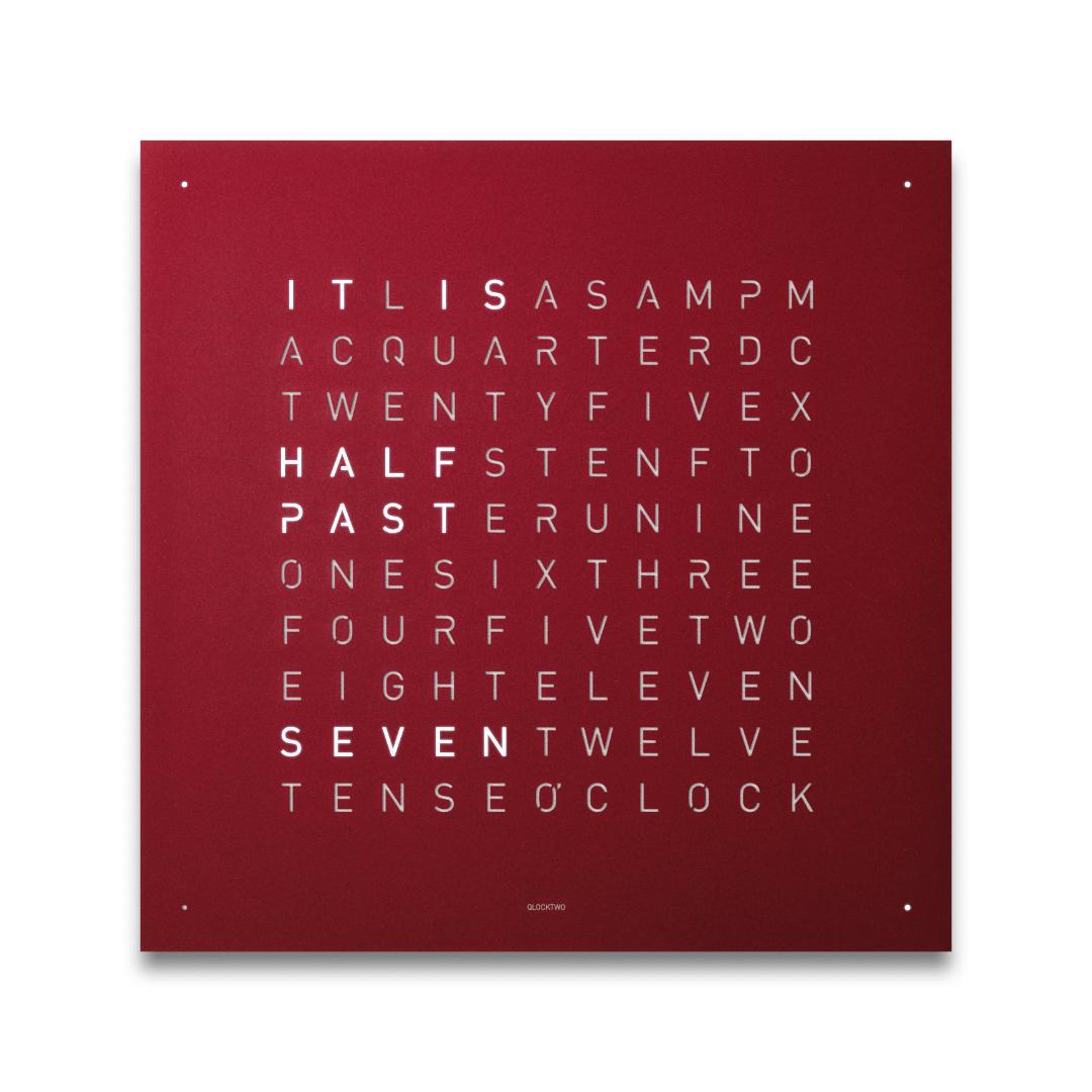 Qlocktwo Frontcover für Wanduhr Earth 45 | Red Velvet | FCRRVC