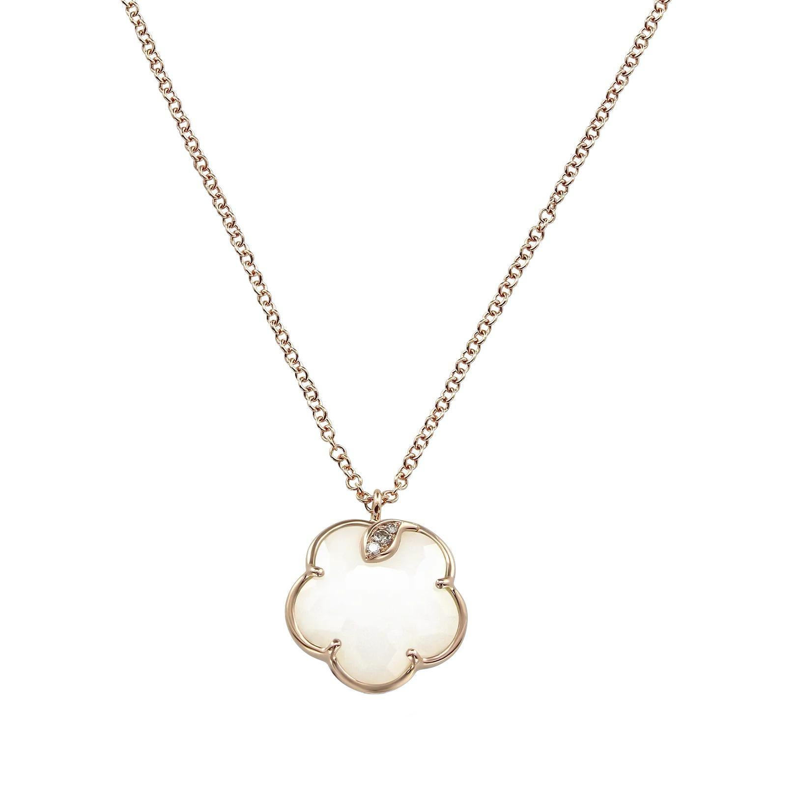 Pasquale Bruni Necklace Petit Joli rose gold diamonds agate 16137R