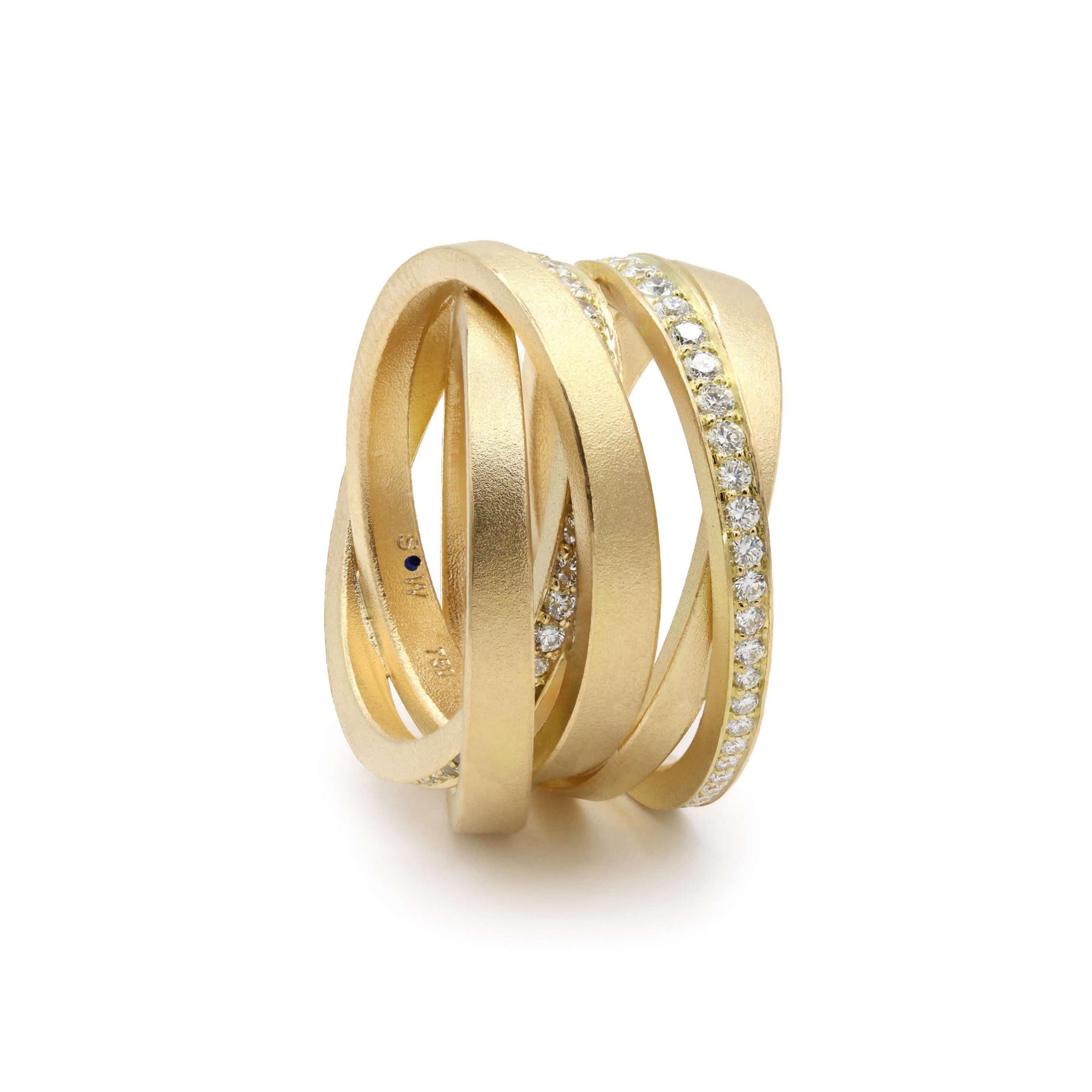 Schmuckwerk ring diamond fever, yellow gold, SR126-GG