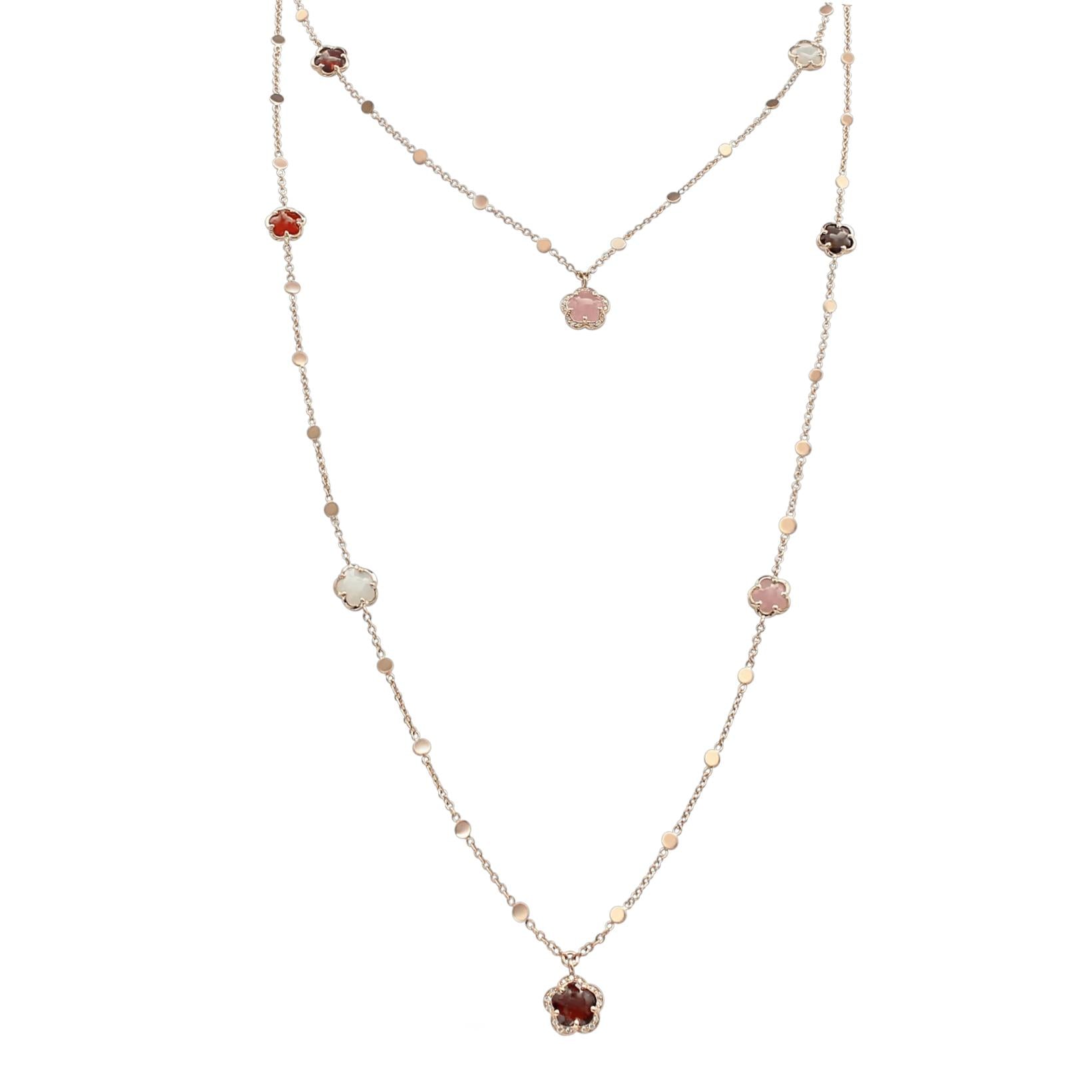 Pasquale Bruni necklace Figlia dei Fiori rose gold diamonds 93cm 16042R