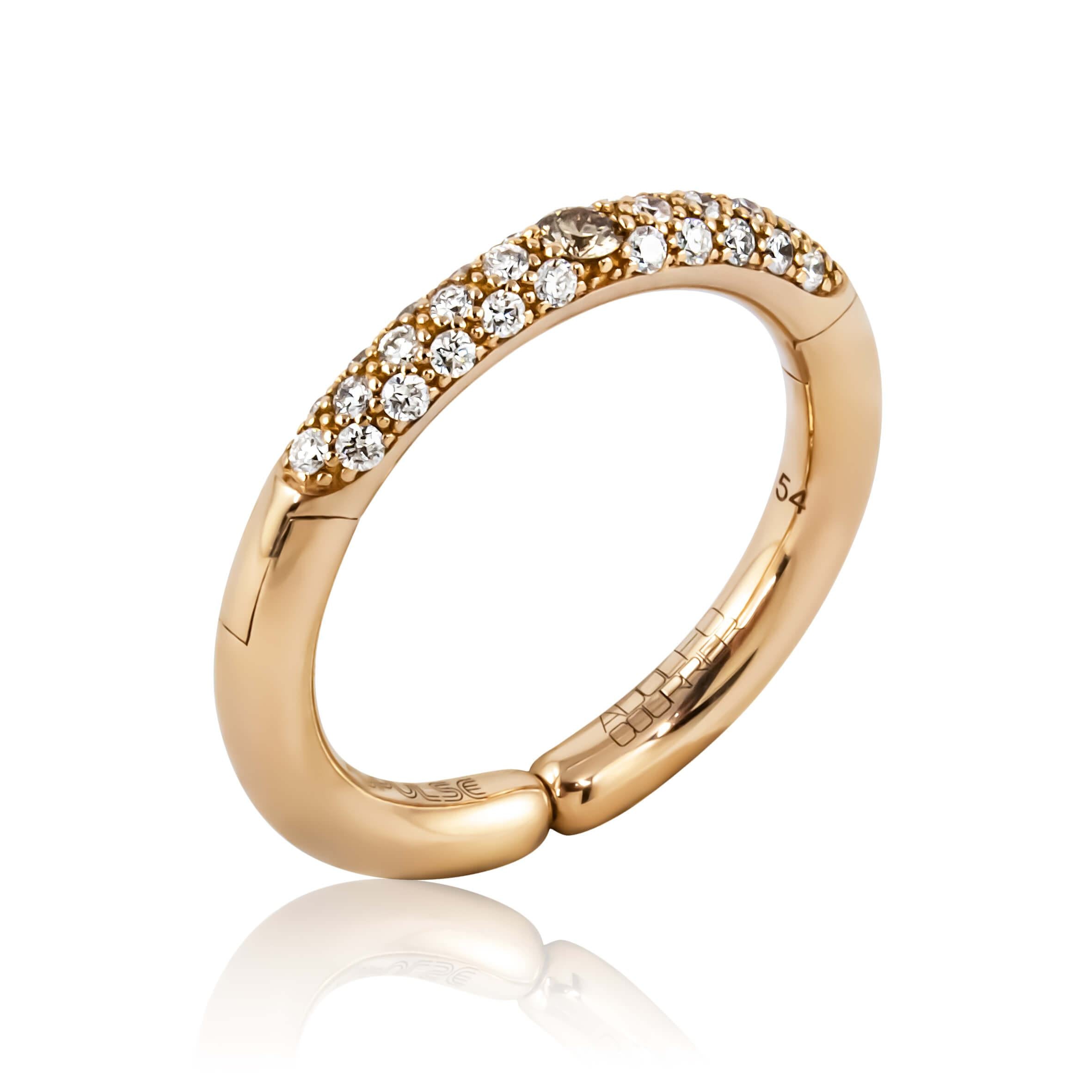Adolfo Courrier POPULSE Ring CAPPUCCINO mit Diamanten in Weiß & Braun