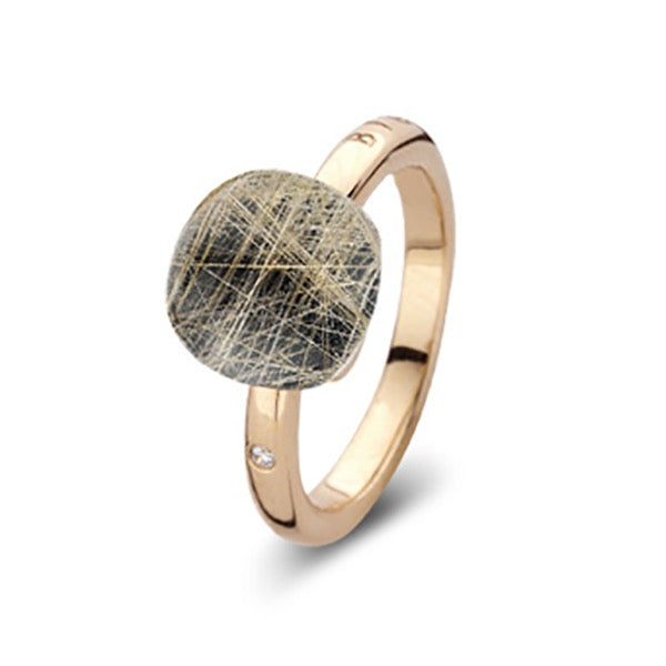 Bigli Mini Sweety Ring Roségold mit Rutile In The Dark