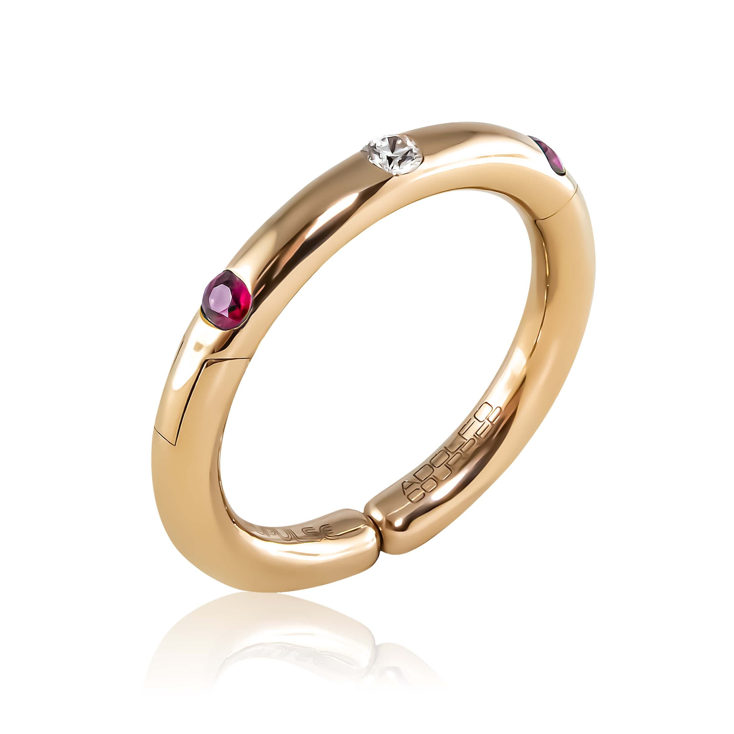 Adolfo Courrier POPULSE Ring BORDEAUX Rubine & Diamant
