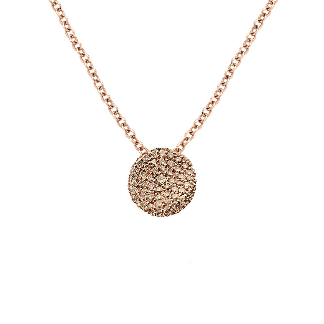 Bigli Necklace Mini Waves, brown diamonds, 23H63RBRDIA/45