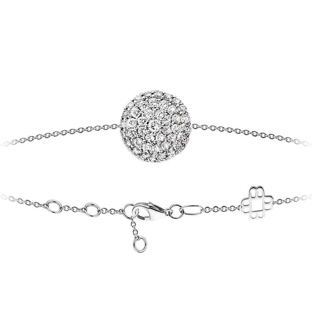 Bigli bracelet Mini Waves, white diamonds, 23A31WDIA