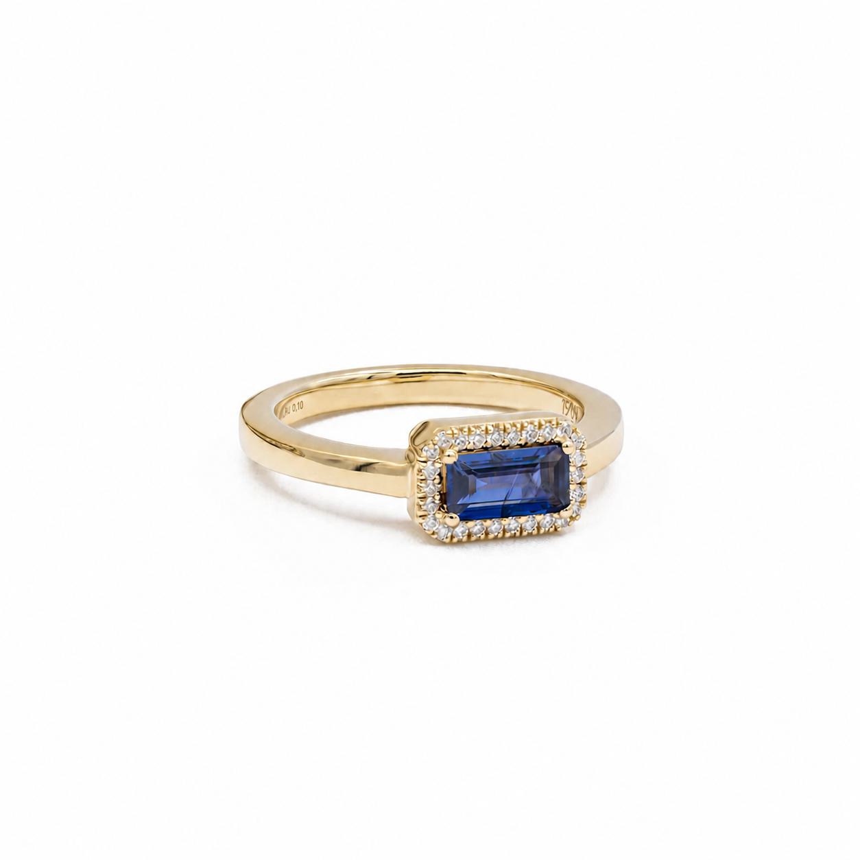 Ring mit Saphir und Diamanten klein von 1909 Callegari, Solid Kollektion