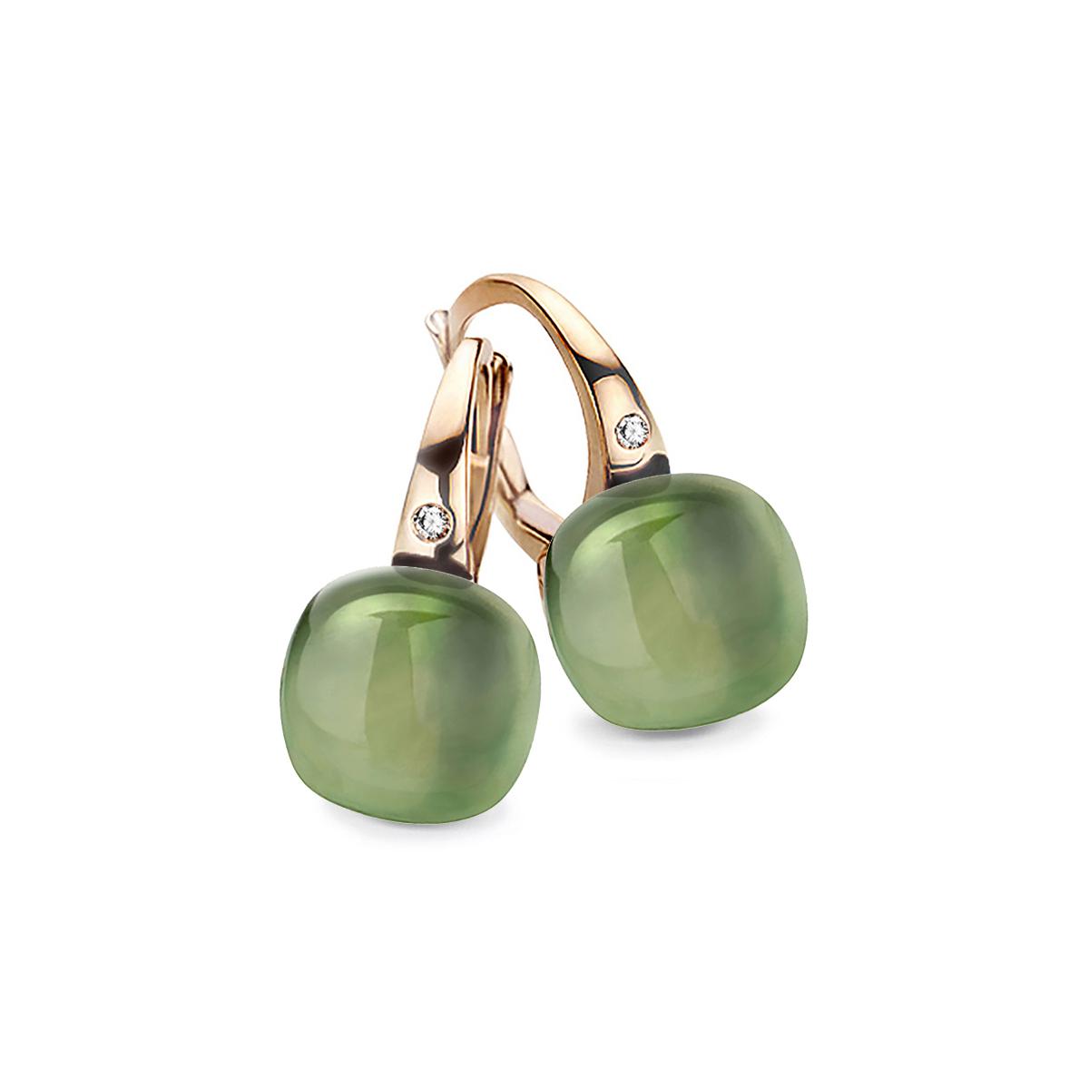 Bigli Earrings Mini Sweety, Green Aventurine For Ever, 20O42RLEAVVERMP