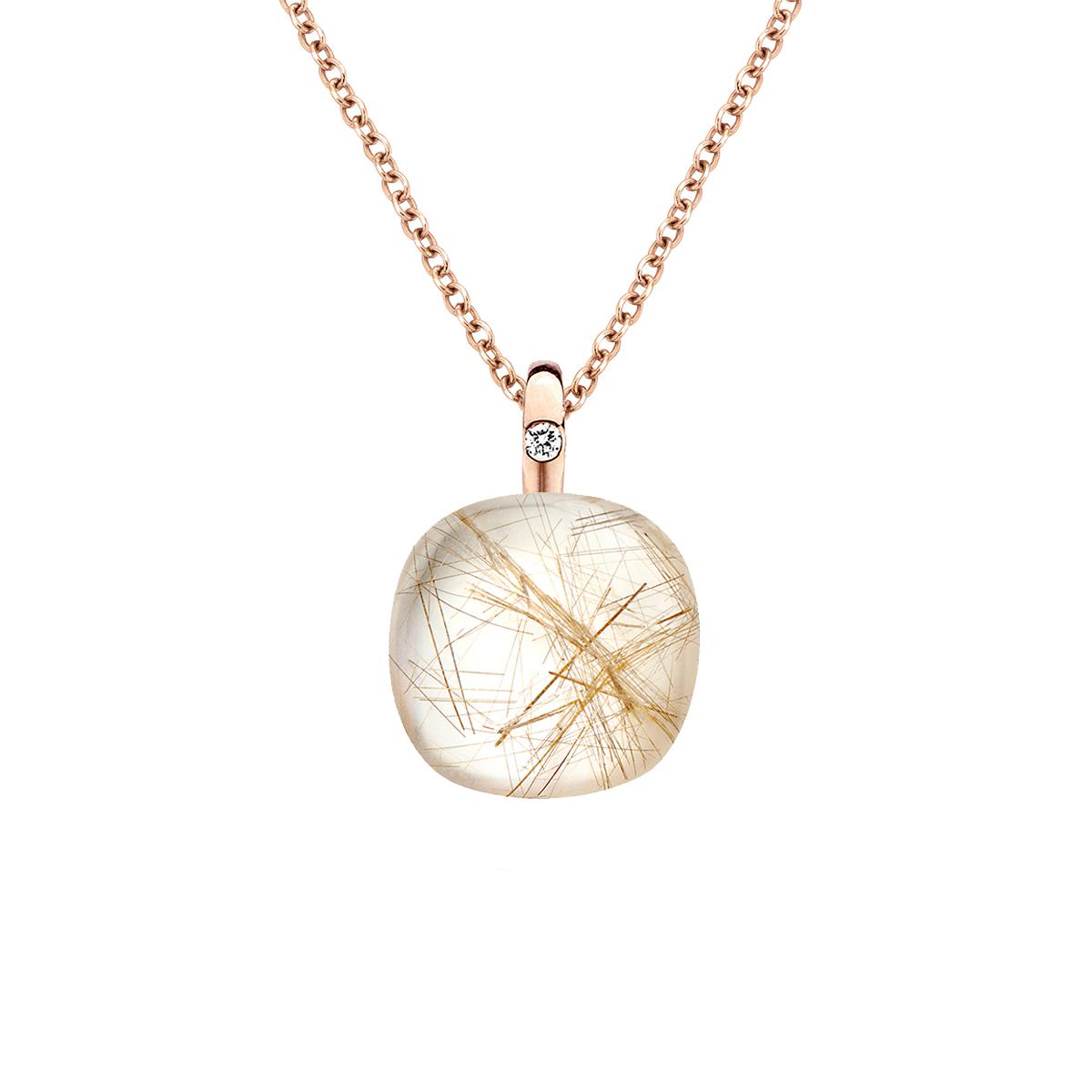 Bigli Necklace Mini Sweety, Quartz Rutile Moonshine, 20H51RRUTMPBI/45