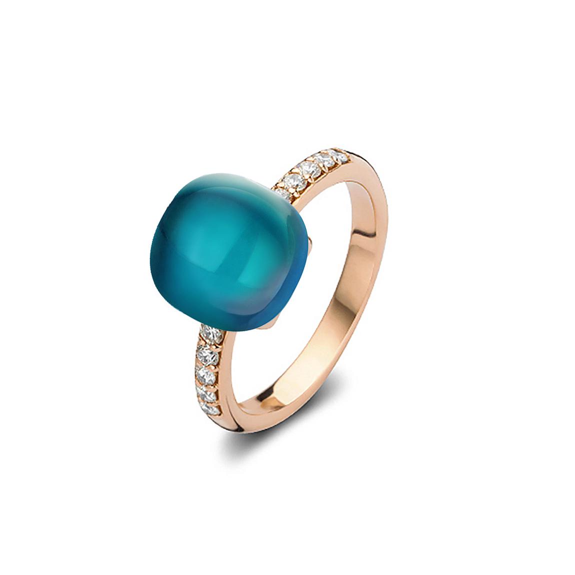 Bigli Ring Mini Sweety, London Blue Lake, white diamonds, 20R93RLOBMPDIA