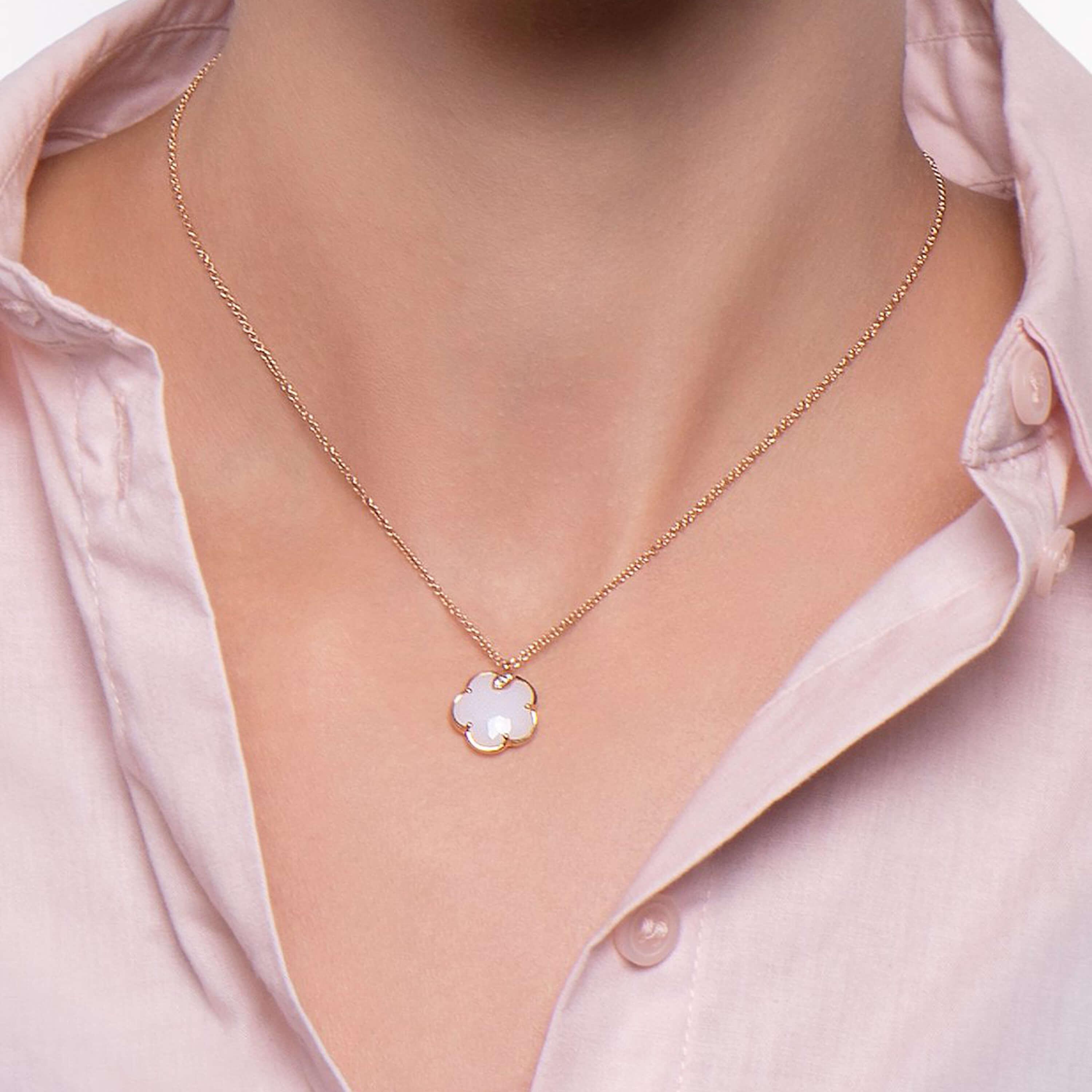 Pasquale Bruni Necklace Petit Joli rose gold diamonds agate 16137R