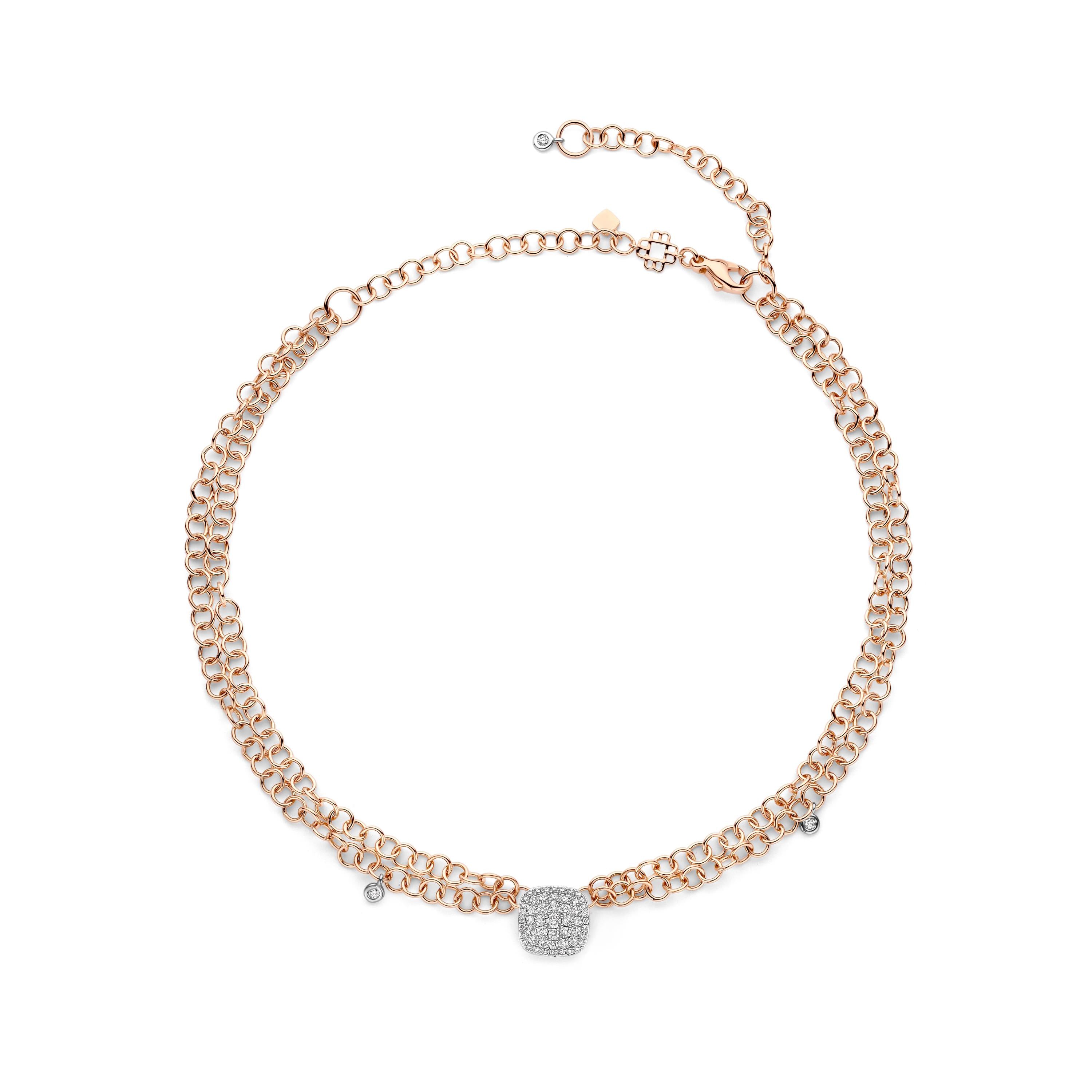 Collier Viktor aus Rosé- und Weißgold mit Brillanten von BIGLI