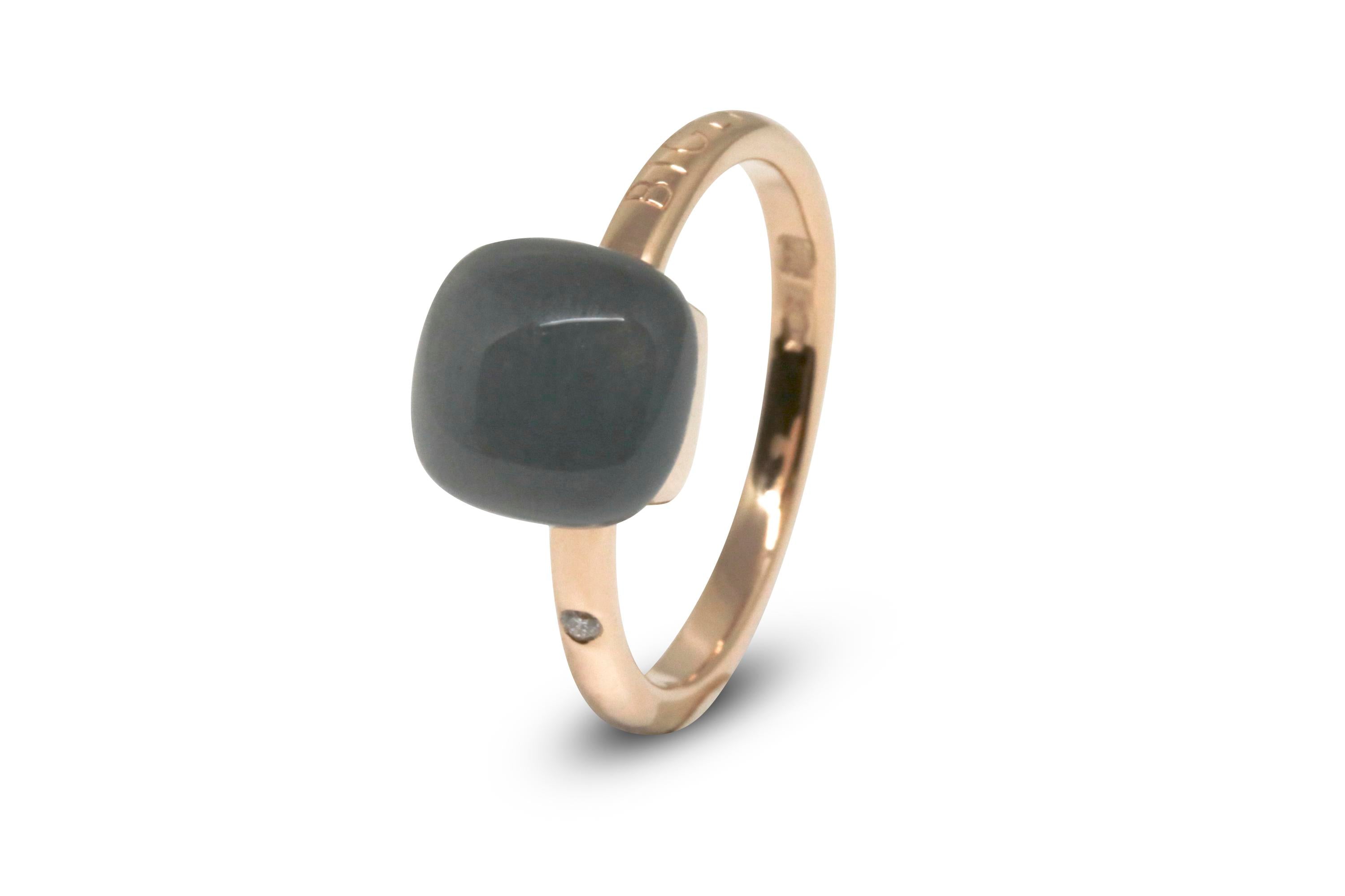Bigli Mini Sweety Ring klein aus Roségold mit Misty Onyx – Referenz 20R87RQLAONYX