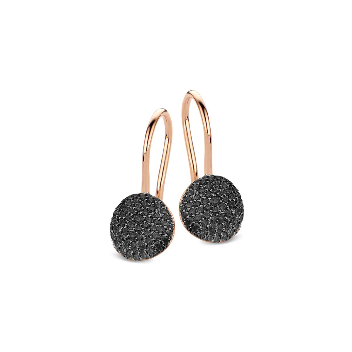 Bigli earrings Mini Waves, black diamonds, 23O77RBLDBR/CL