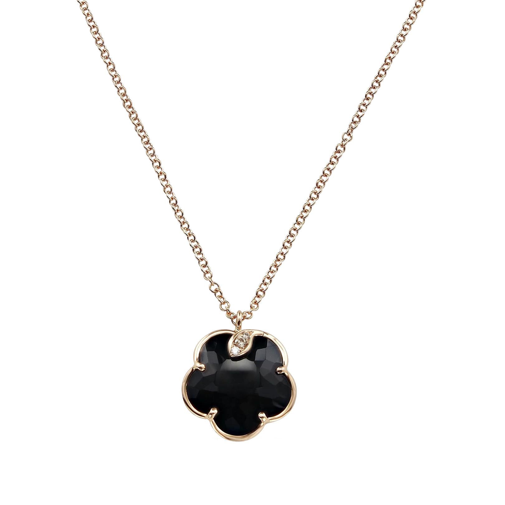 Pasquale Bruni Necklace Petit Joli rose gold diamonds onyx 16136R