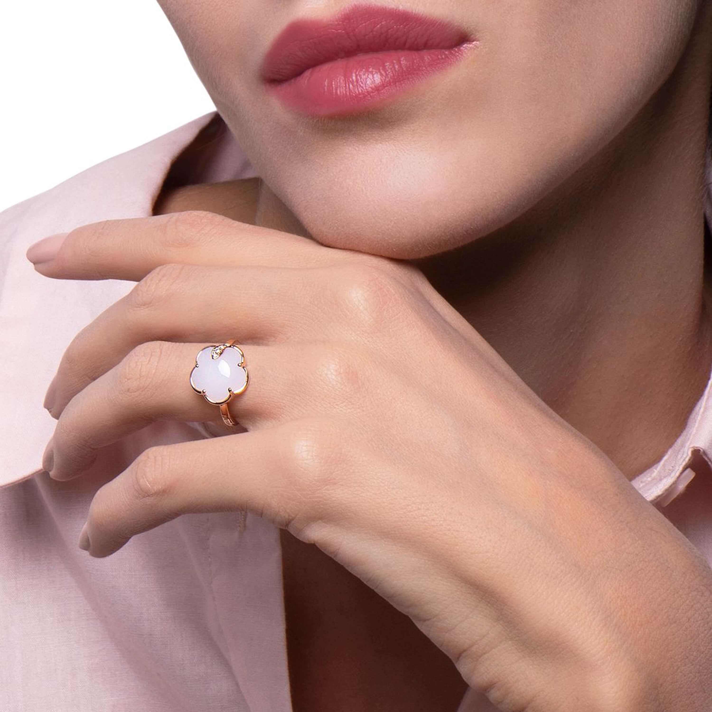 Pasquale Bruni Ring Petit Joli Rose Gold Diamonds Agate 16118R