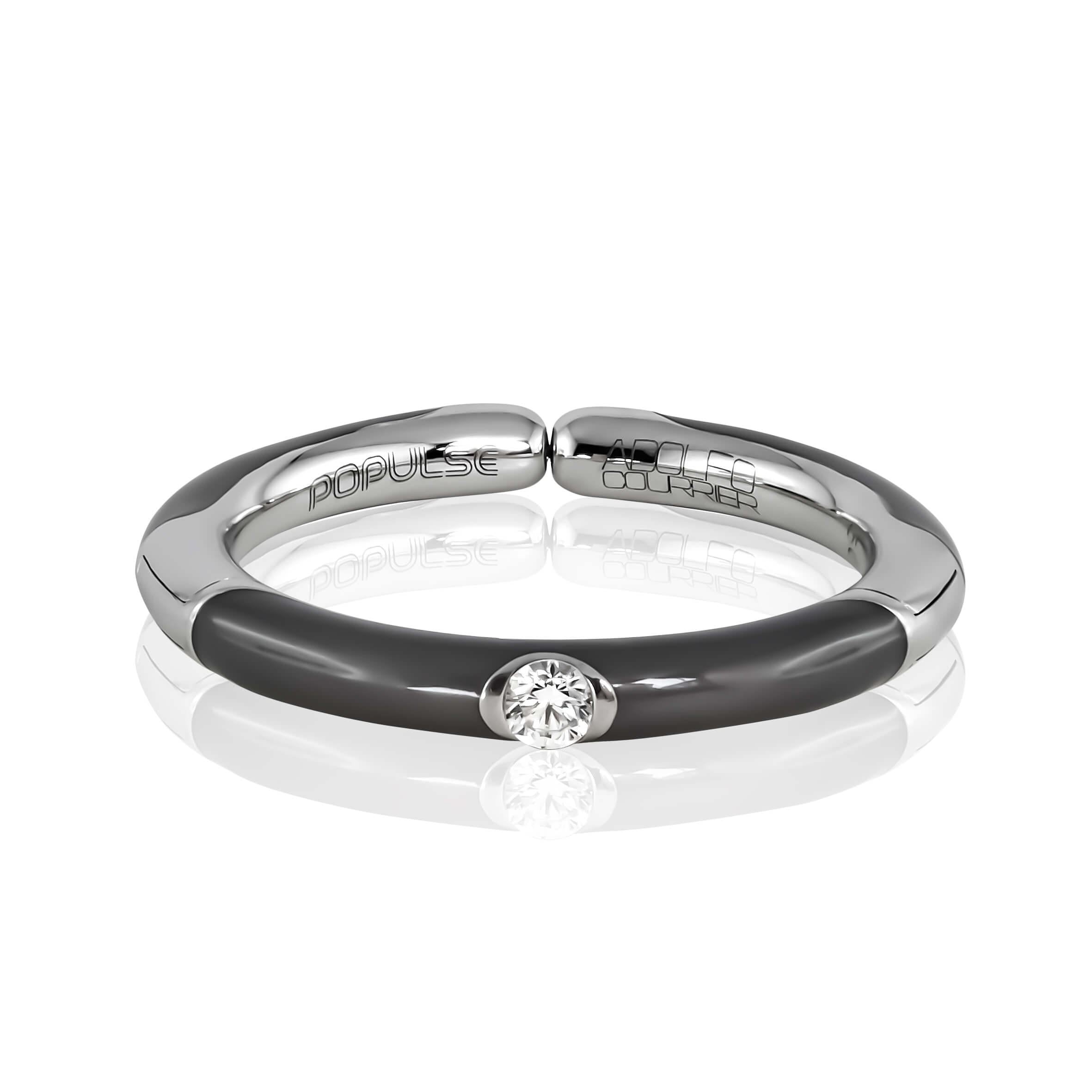 Adolfo Courrier POPULSE Ring STEEL Email & Diamant