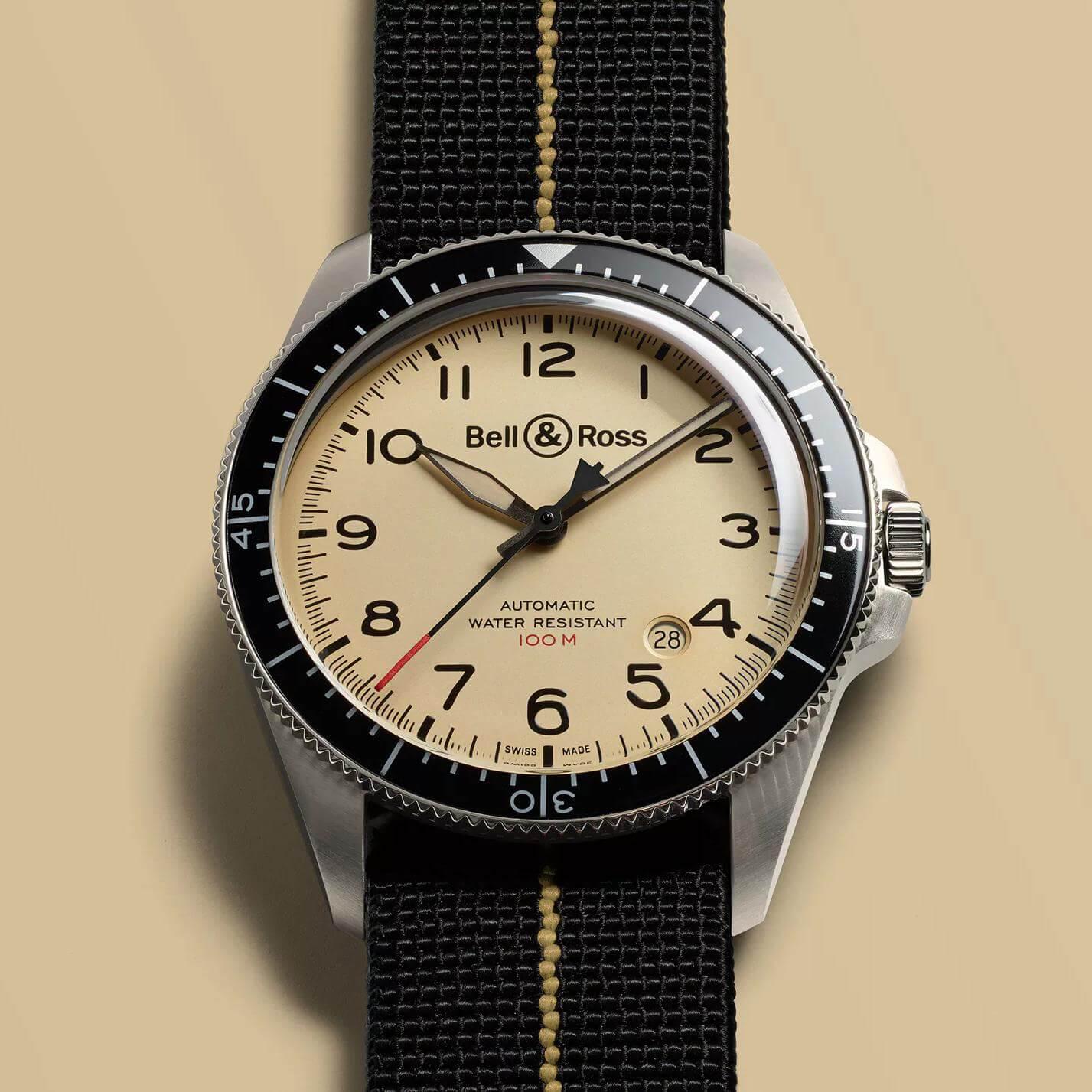 Bell & Ross Men's Watch Vintage BR Military Beige BRV292-BEI-ST/SF