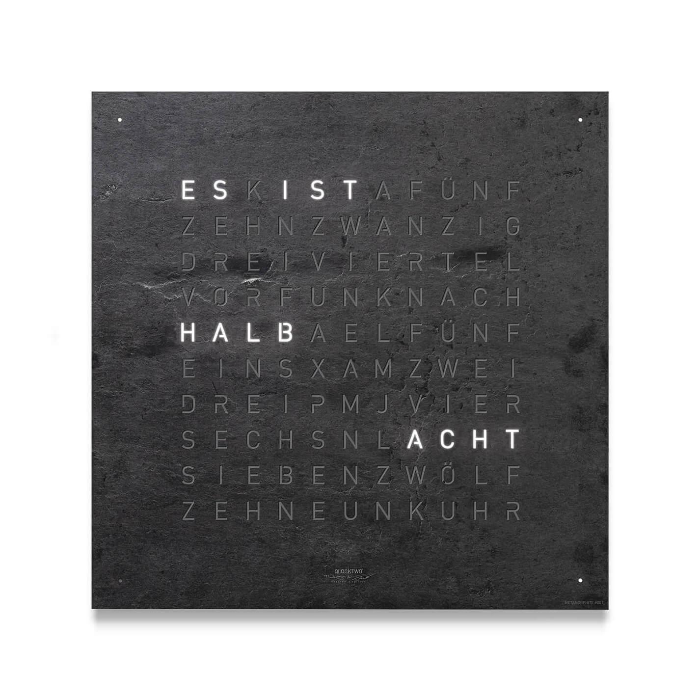 Qlocktwo Frontcover für Wanduhr Earth 45 | Metamorphite | FCMM