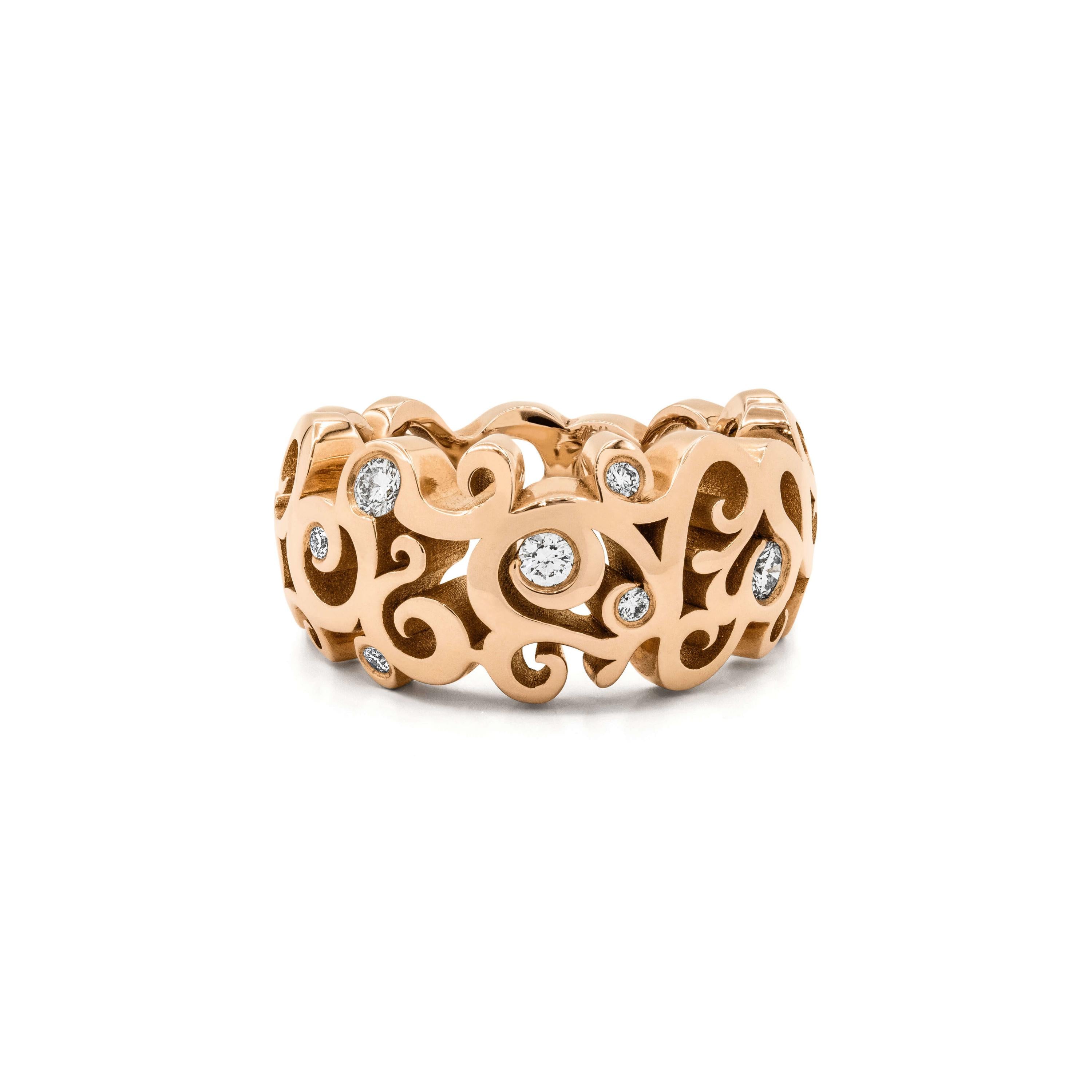 Schmuckwerk ring diamond fever, red gold, QR305-RG