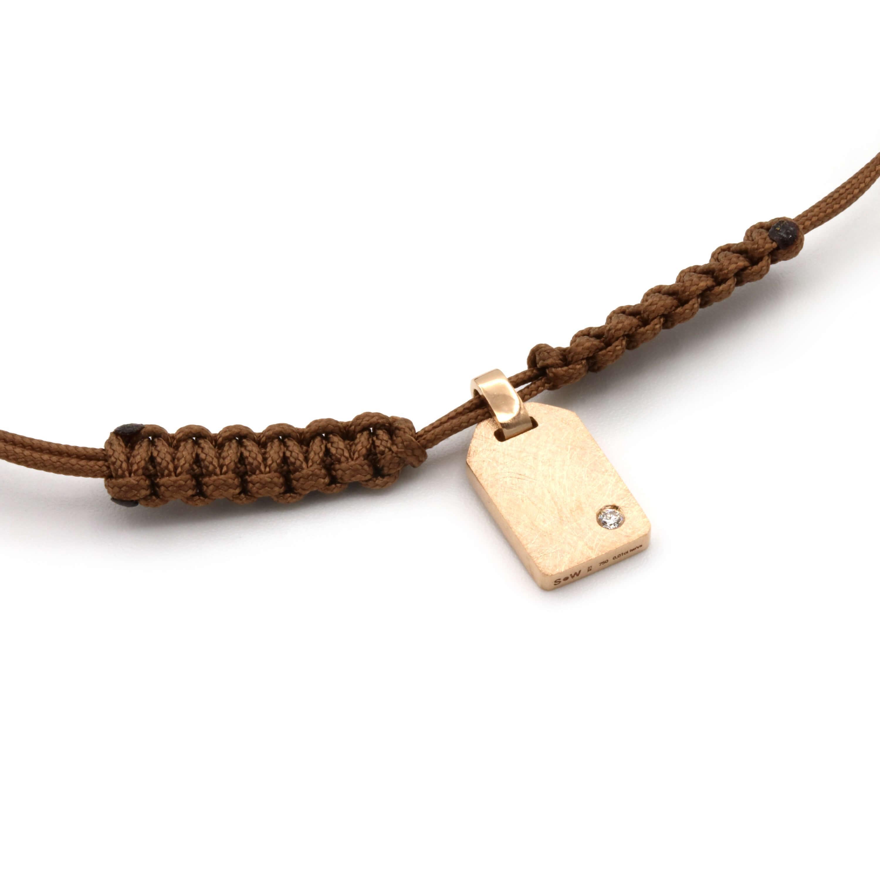 Schmuckwerk bracelet tag pendant world globe, rose gold, OA204-RG-9