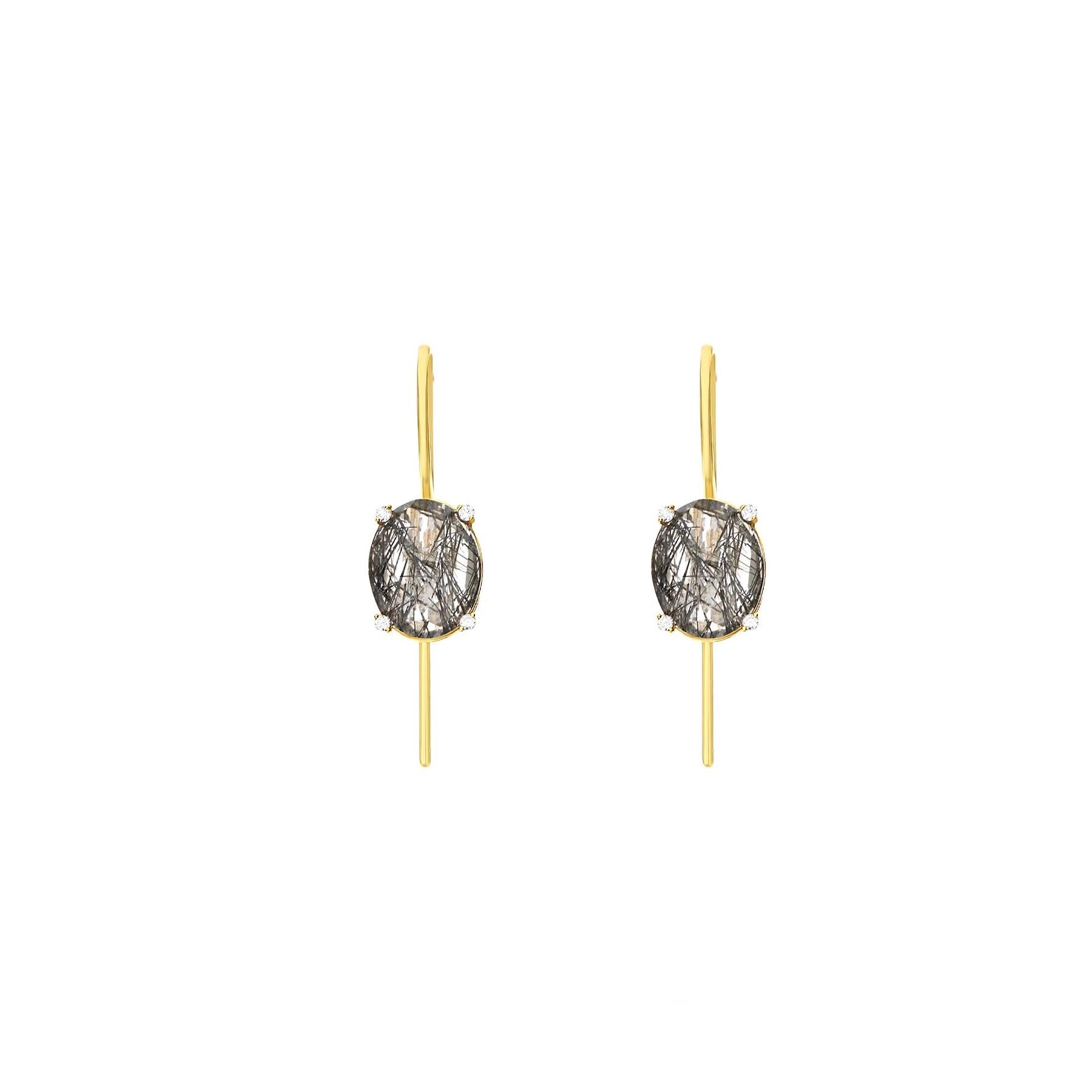 Nanis earrings Ipanema with gray rutilated quartz, OS25-576